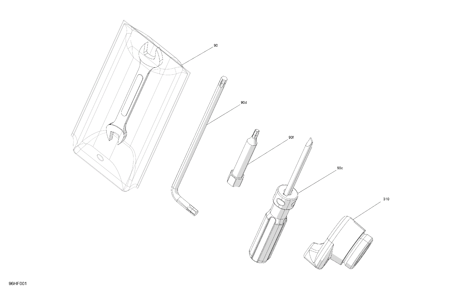 An Image of a Genuine Can-Am Parts Schematic Diagram showing the schematic - MISCELLANEOUS - TOOLS