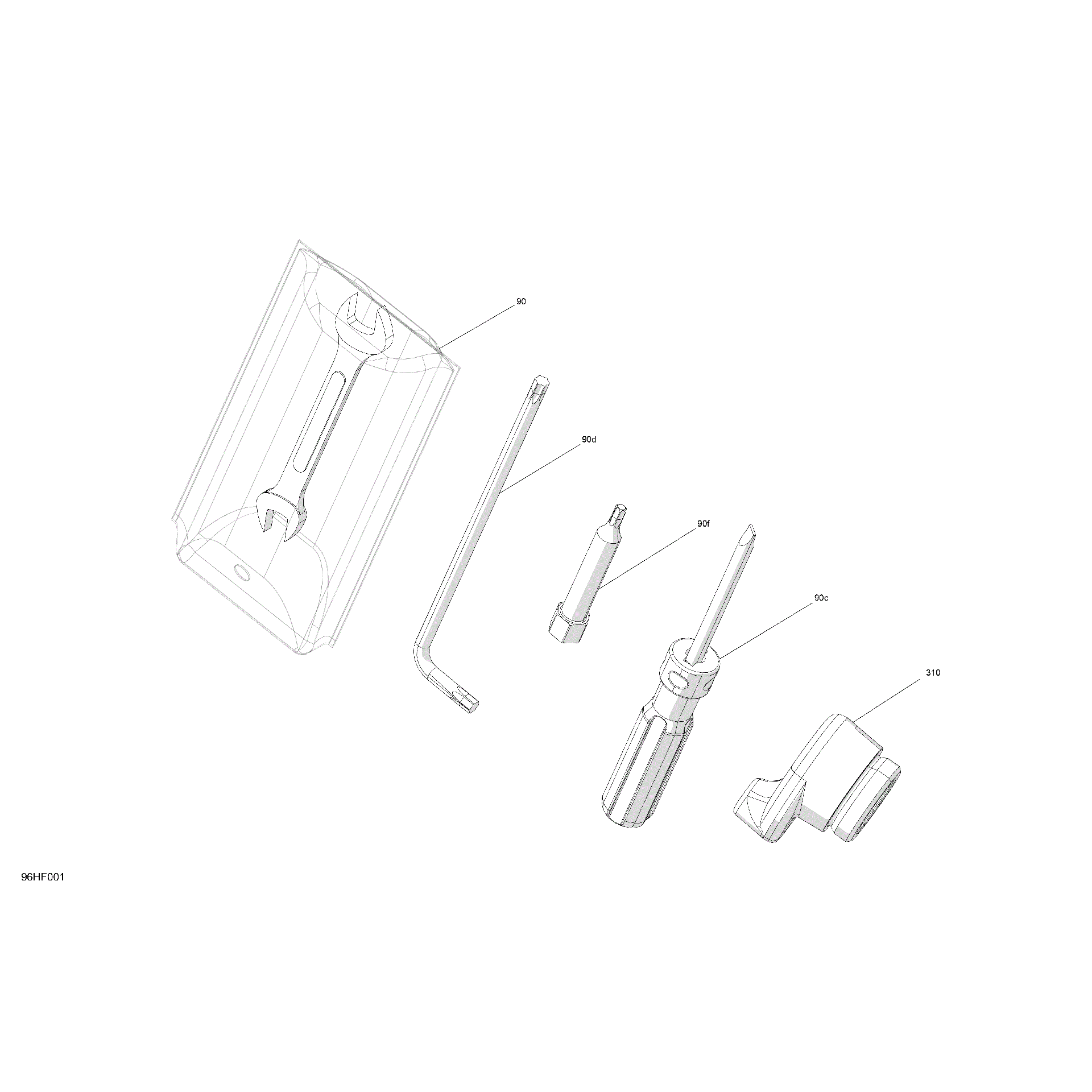 An Image of a Genuine Can-Am Parts Schematic Diagram showing the schematic - MISCELLANEOUS - TOOLS