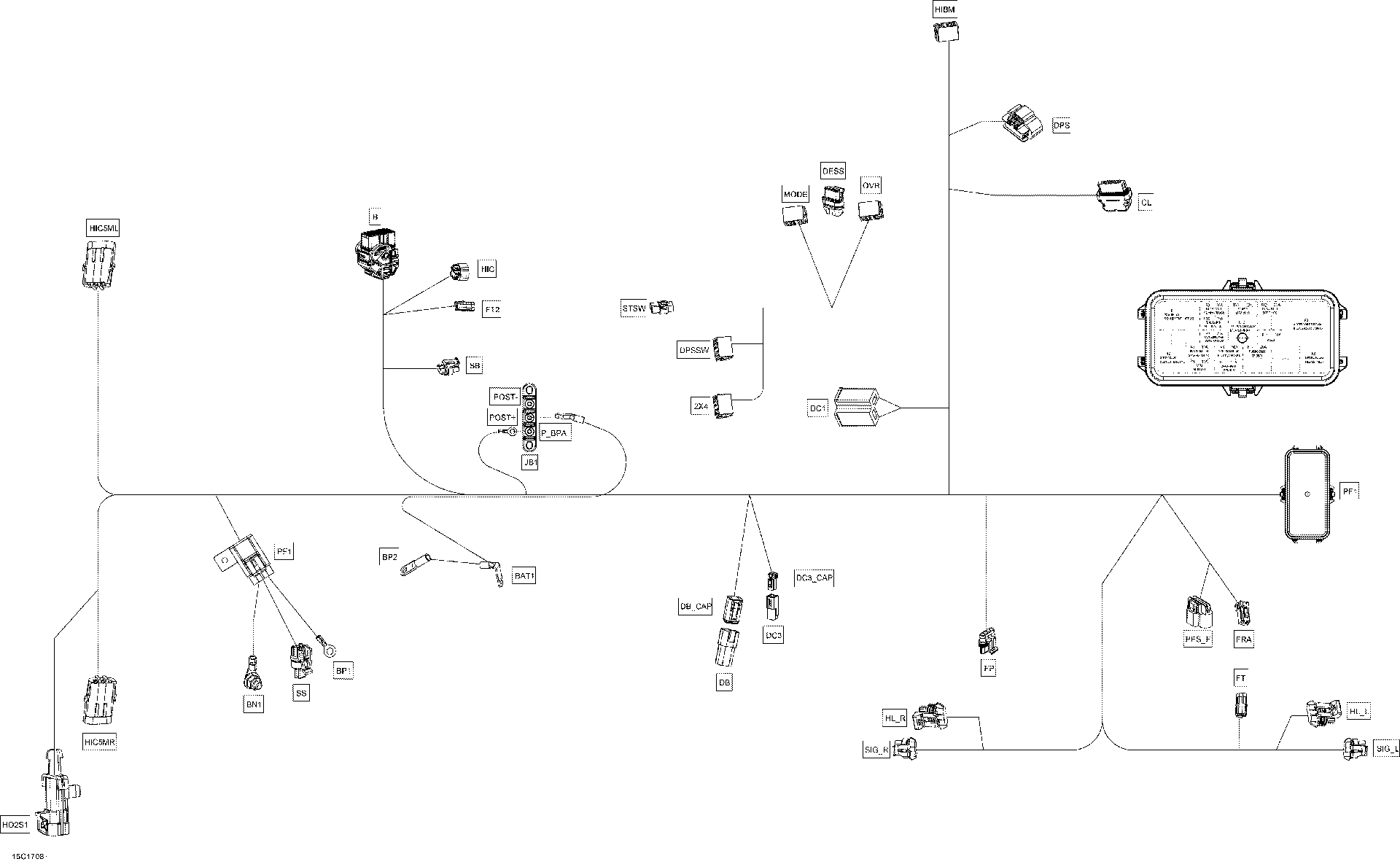 An Image of a Genuine Can-Am Parts Schematic Diagram showing the schematic - MAIN HARNESS 710005695