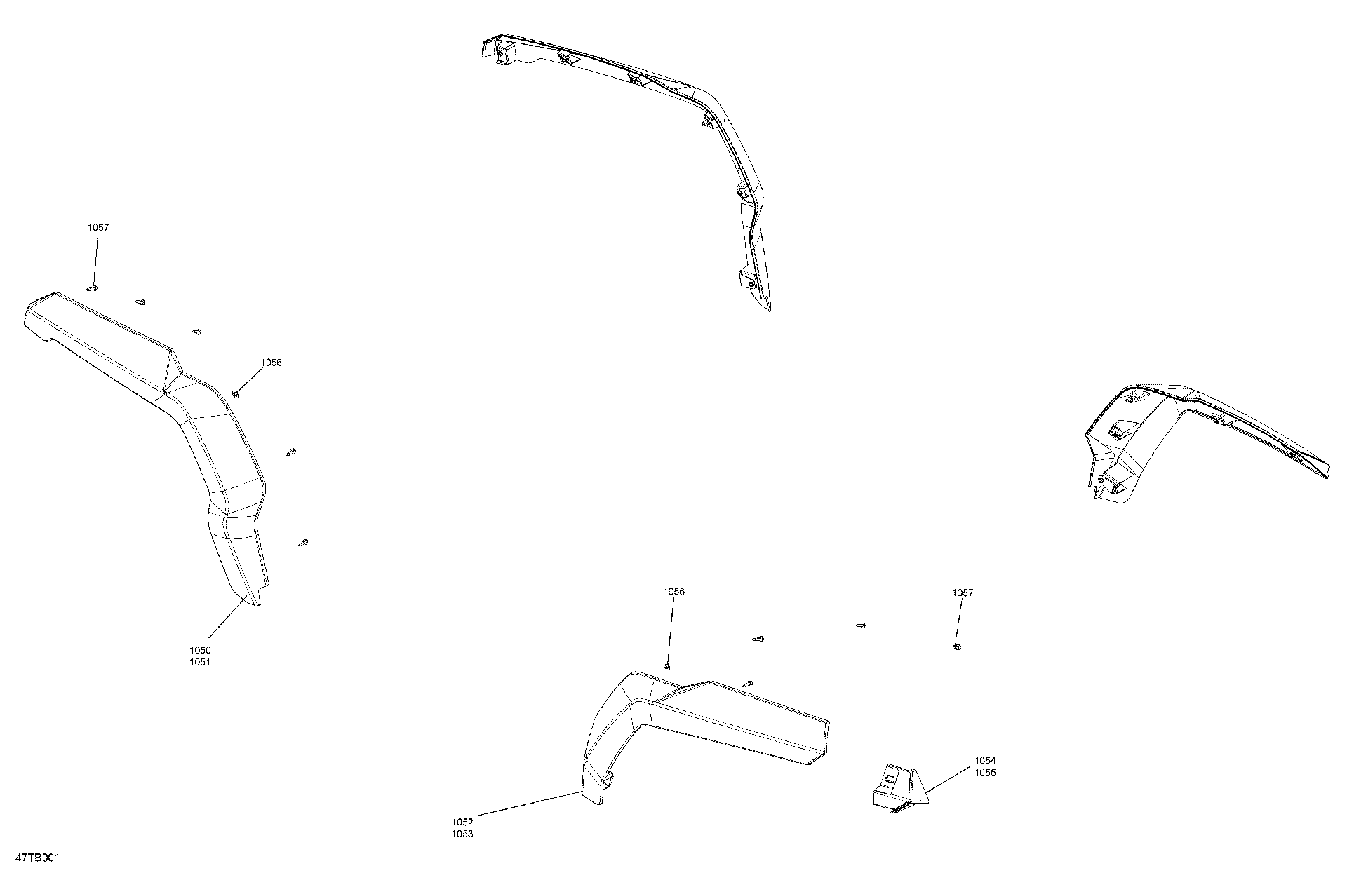 An Image of a Genuine Can-Am Parts Schematic Diagram showing the schematic - BODY - MUDGUARD