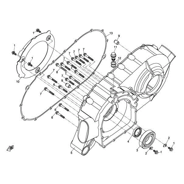 An Image of a Genuine CFMOTO Parts Schematic Diagram showing the schematic - CVT CASE ASSY - 2015 CFMOTO ZFORCE 800 Trail