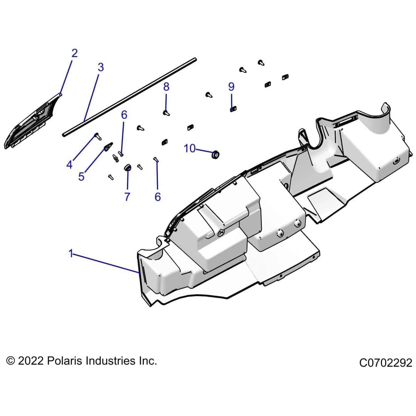 Dash Storage Assembly, Gloss Bl by Polaris 2635979-070 OEM Hardware P2635979-070 Off Road Express
