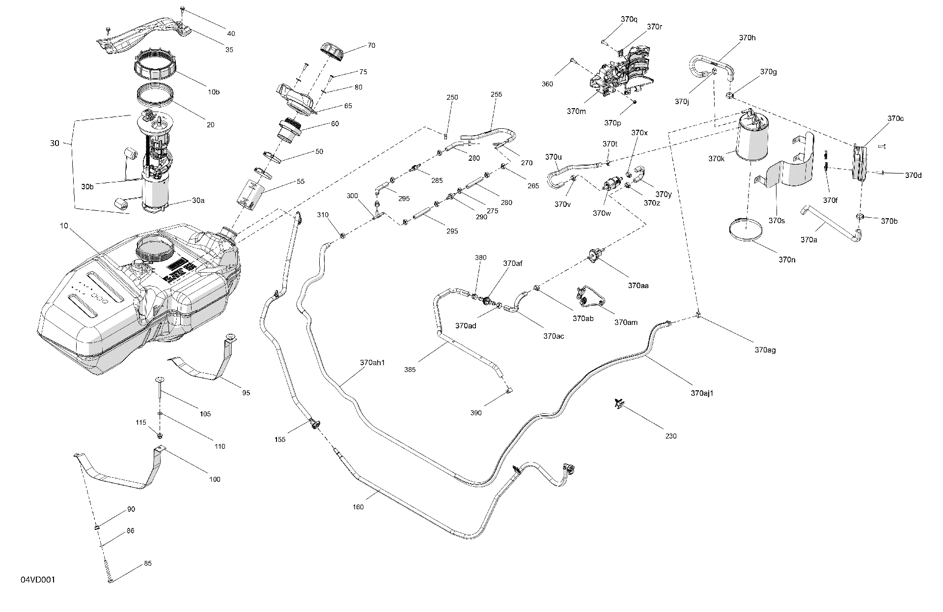 An Image of a Genuine Can-Am Parts Schematic Diagram showing the schematic - ENGINE - FUEL