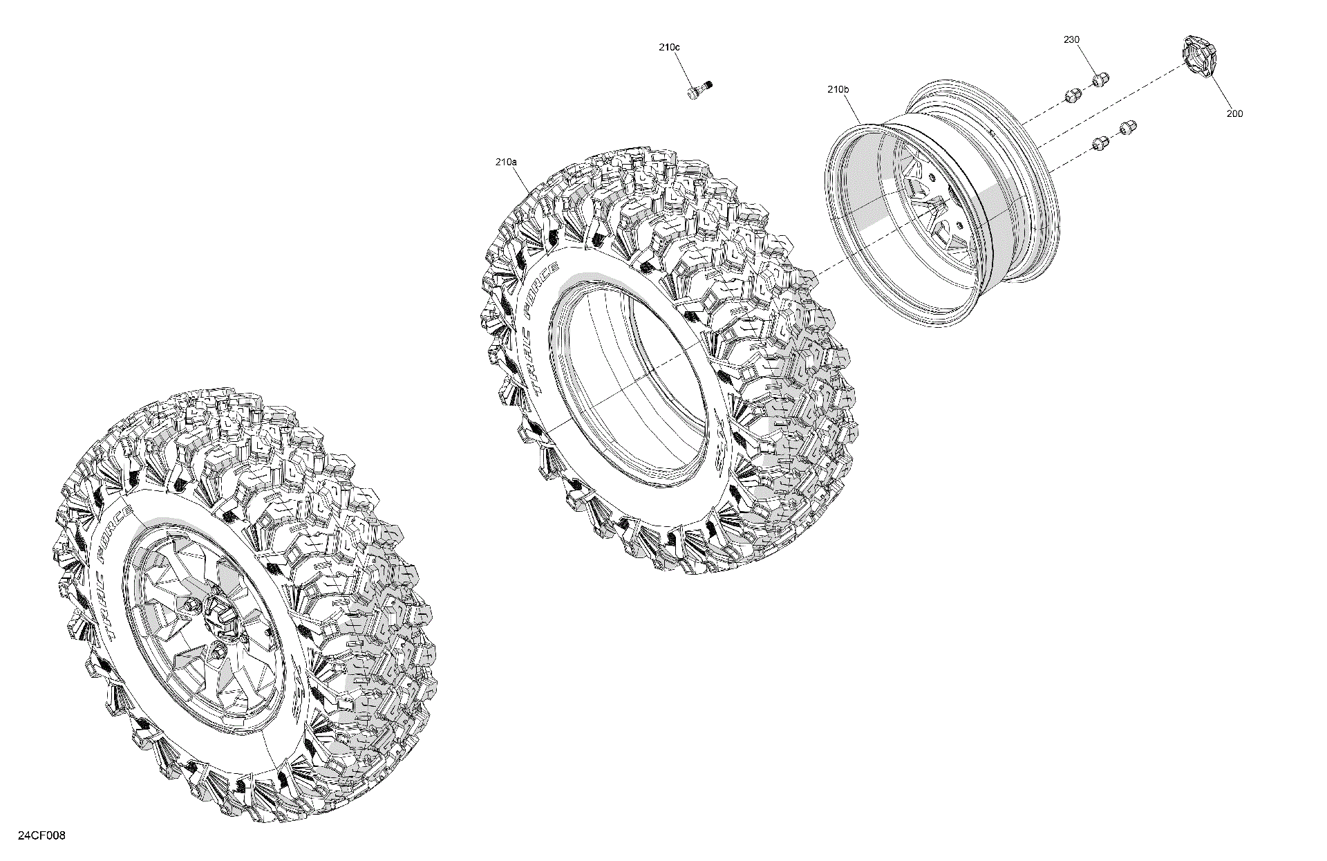 An Image of a Genuine Can-Am Parts Schematic Diagram showing the schematic - DRIVE - FRONT WHEELS