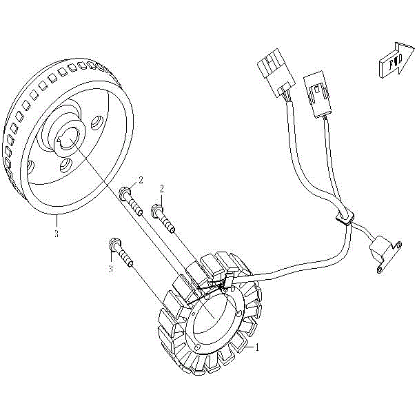 An Image of a Genuine CFMOTO Parts Schematic Diagram showing the schematic - FLYWHEELS - 2015 CFMOTO ZFORCE 600