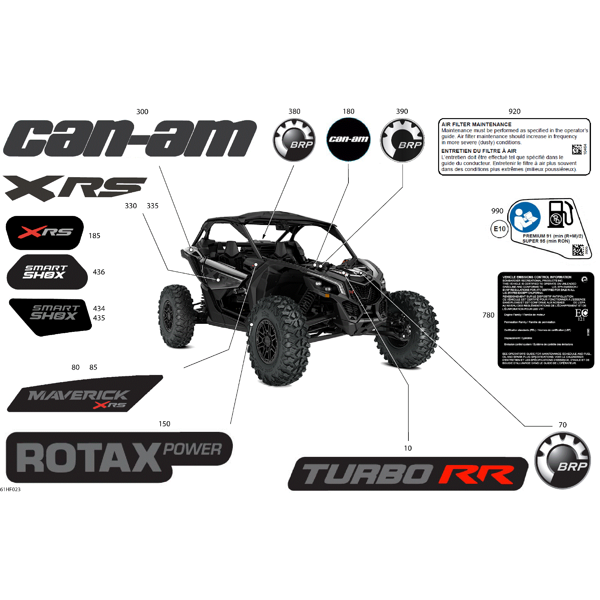 An Image of a Genuine Can-Am Parts Schematic Diagram showing the schematic - BODY - DECALS