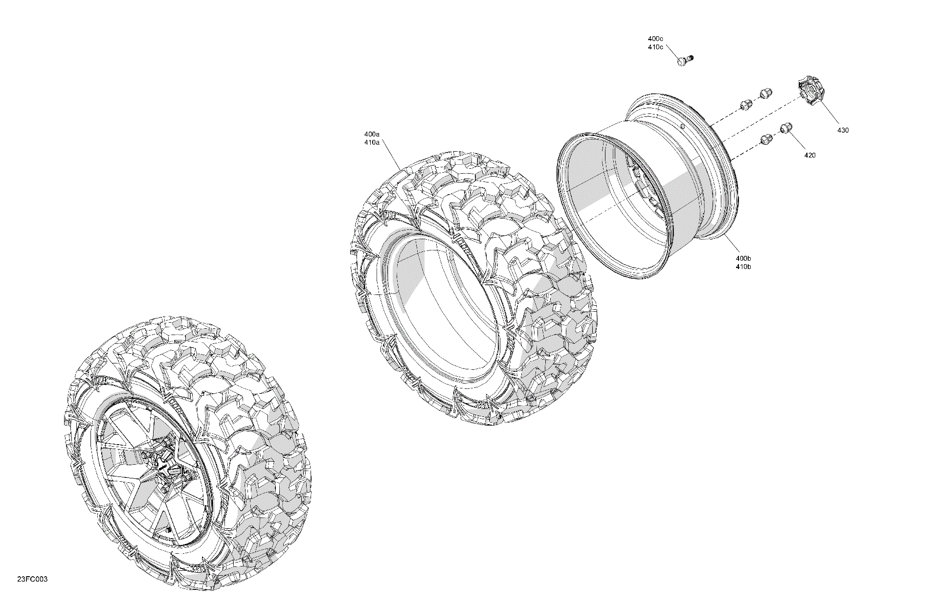 An Image of a Genuine Can-Am Parts Schematic Diagram showing the schematic - DRIVE - REAR WHEELS
