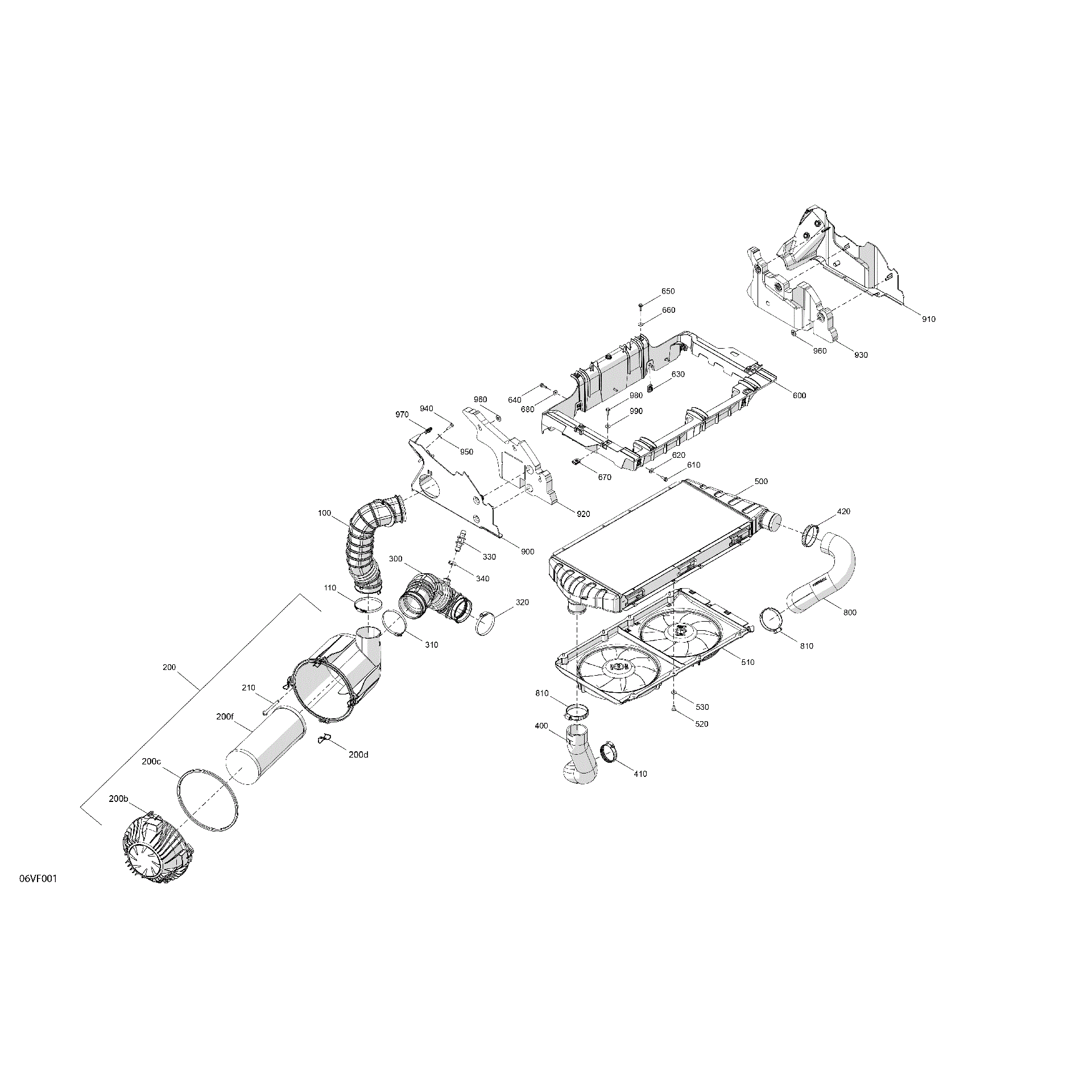 An Image of a Genuine Can-Am Parts Schematic Diagram showing the schematic - ENGINE - AIR INTAKE