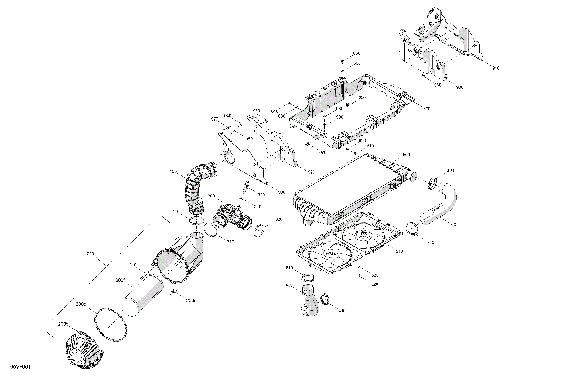 An Image of a Genuine Can-Am Parts Schematic Diagram showing the schematic - ENGINE - AIR INTAKE
