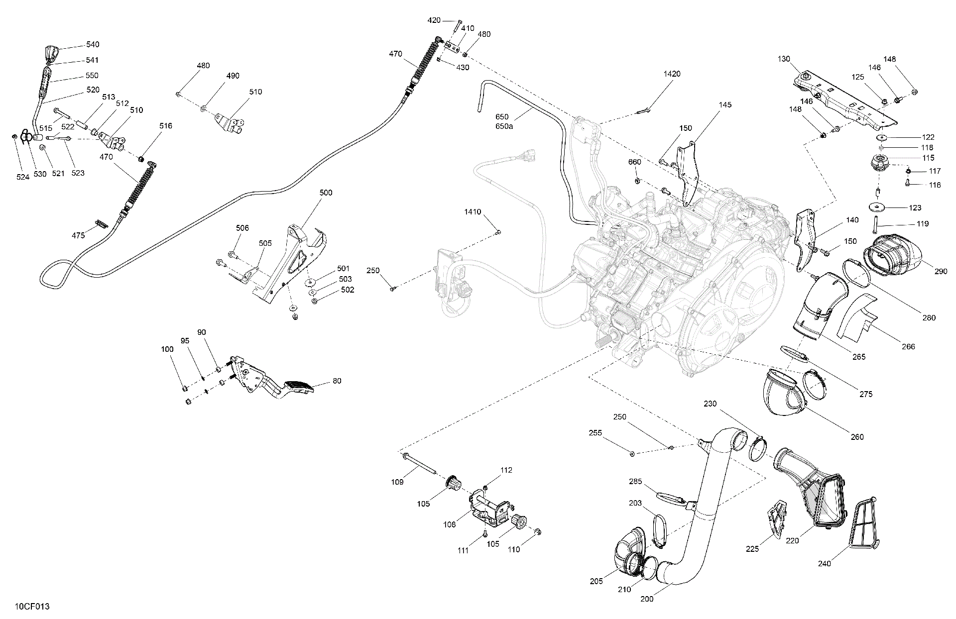 An Image of a Genuine Can-Am Parts Schematic Diagram showing the schematic - ENGINE - SYSTEM