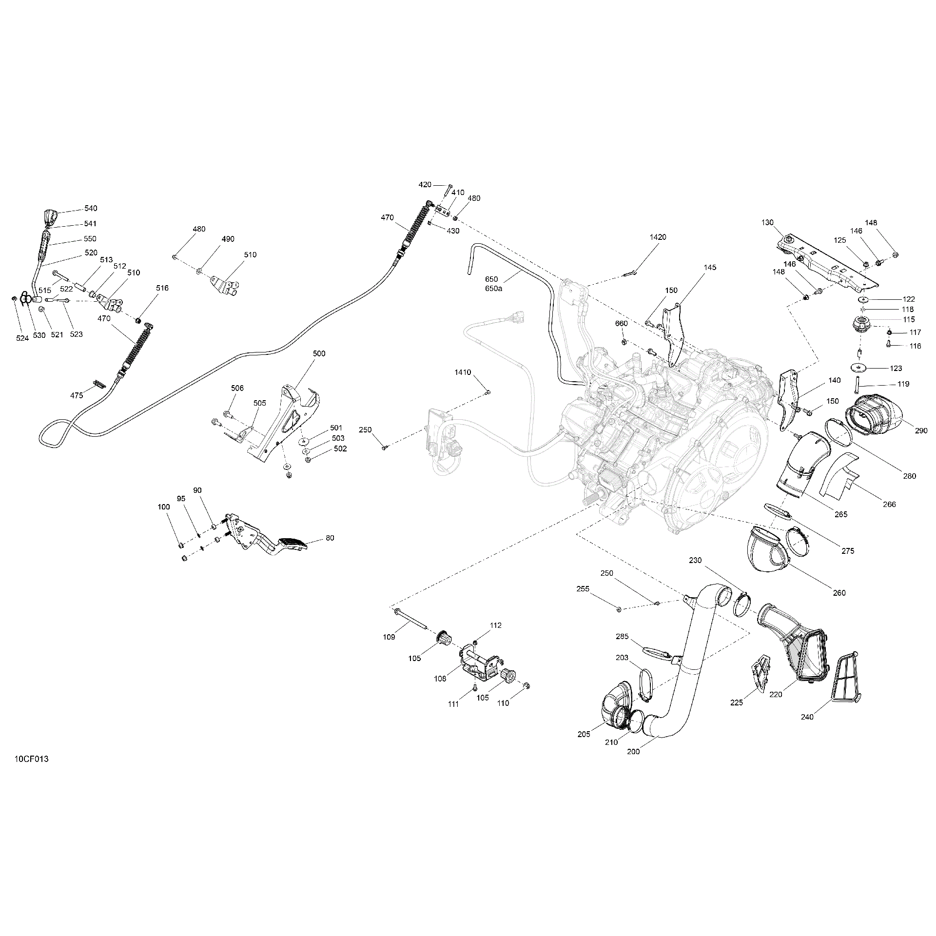 An Image of a Genuine Can-Am Parts Schematic Diagram showing the schematic - ENGINE - SYSTEM
