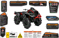 BODY - WARNING DECALS - 2025 CAN AM OUTLANDER 1000R 4X4 X MR - GRANITE GREY