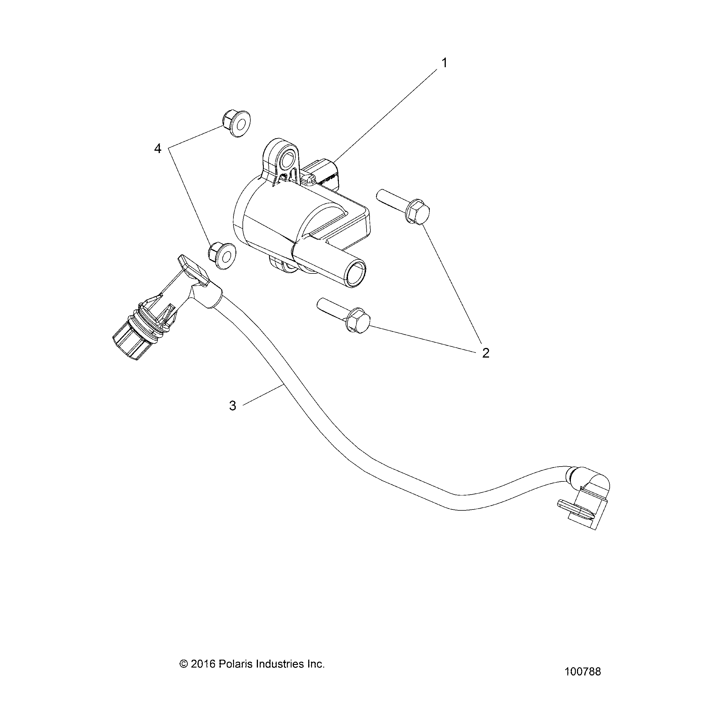 An Image of a Genuine Polaris Parts Schematic Diagram showing the schematic - ELECTRICAL: IGNITION - 2017 POLARIS ACE 150