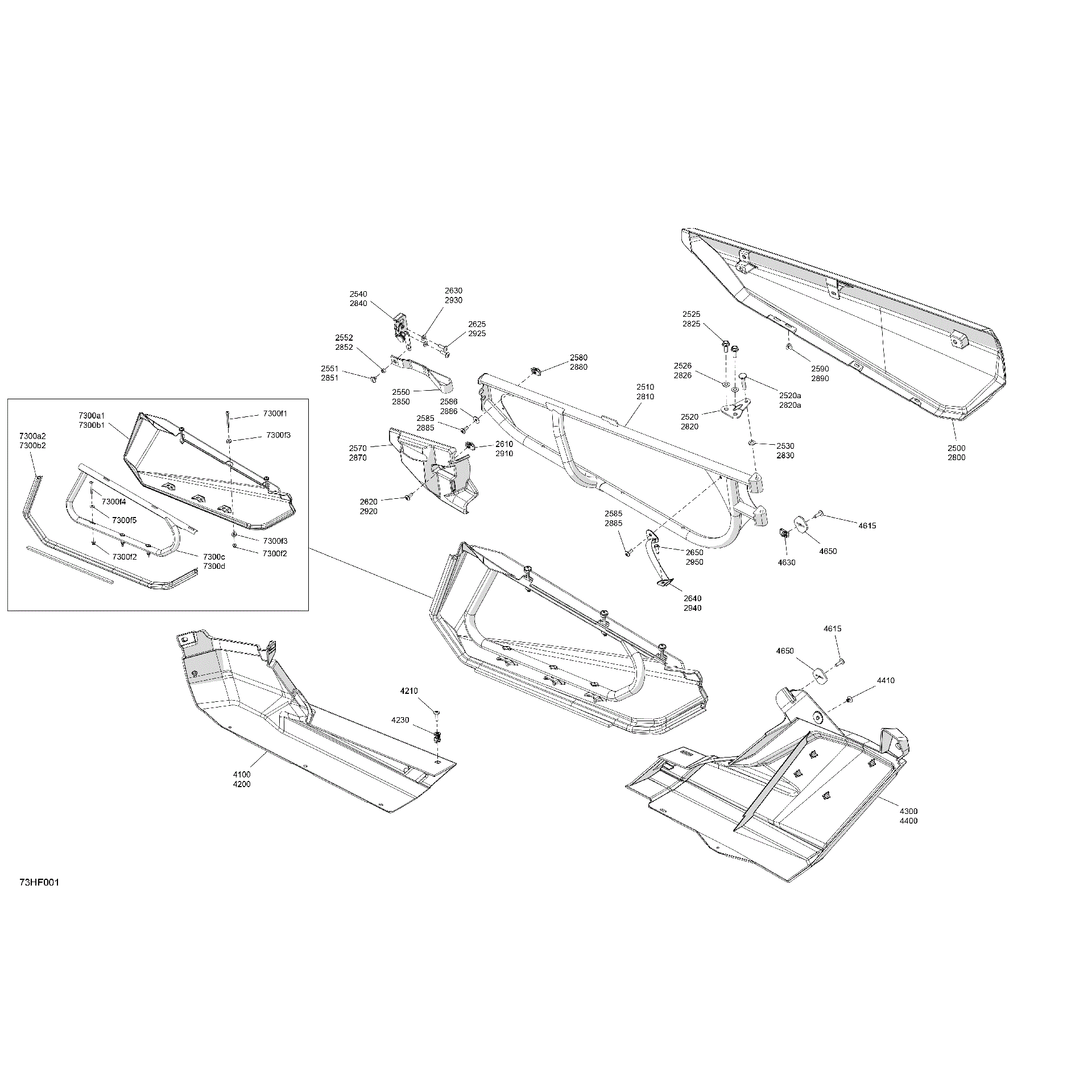 An Image of a Genuine Can-Am Parts Schematic Diagram showing the schematic - BODY - DOORS