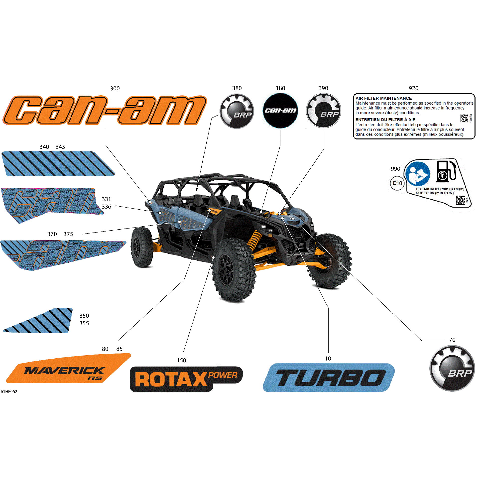 An Image of a Genuine Can-Am Parts Schematic Diagram showing the schematic - BODY - DECALS