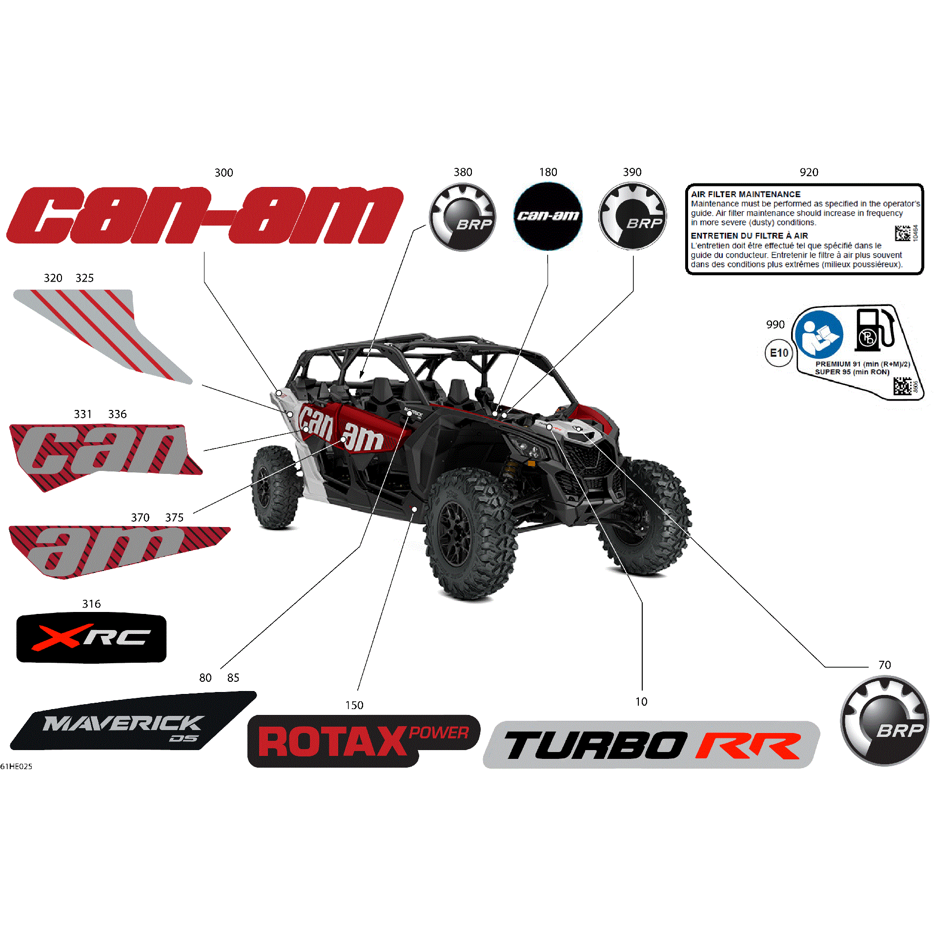 An Image of a Genuine Can-Am Parts Schematic Diagram showing the schematic - BODY - DECALS