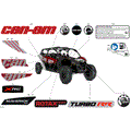 BODY - DECALS - 2025 CAN AM MAVERICK MAX TURBO RR DS 64 INCH - FIERY RED METALLIC - 64" WIDTH CALI
