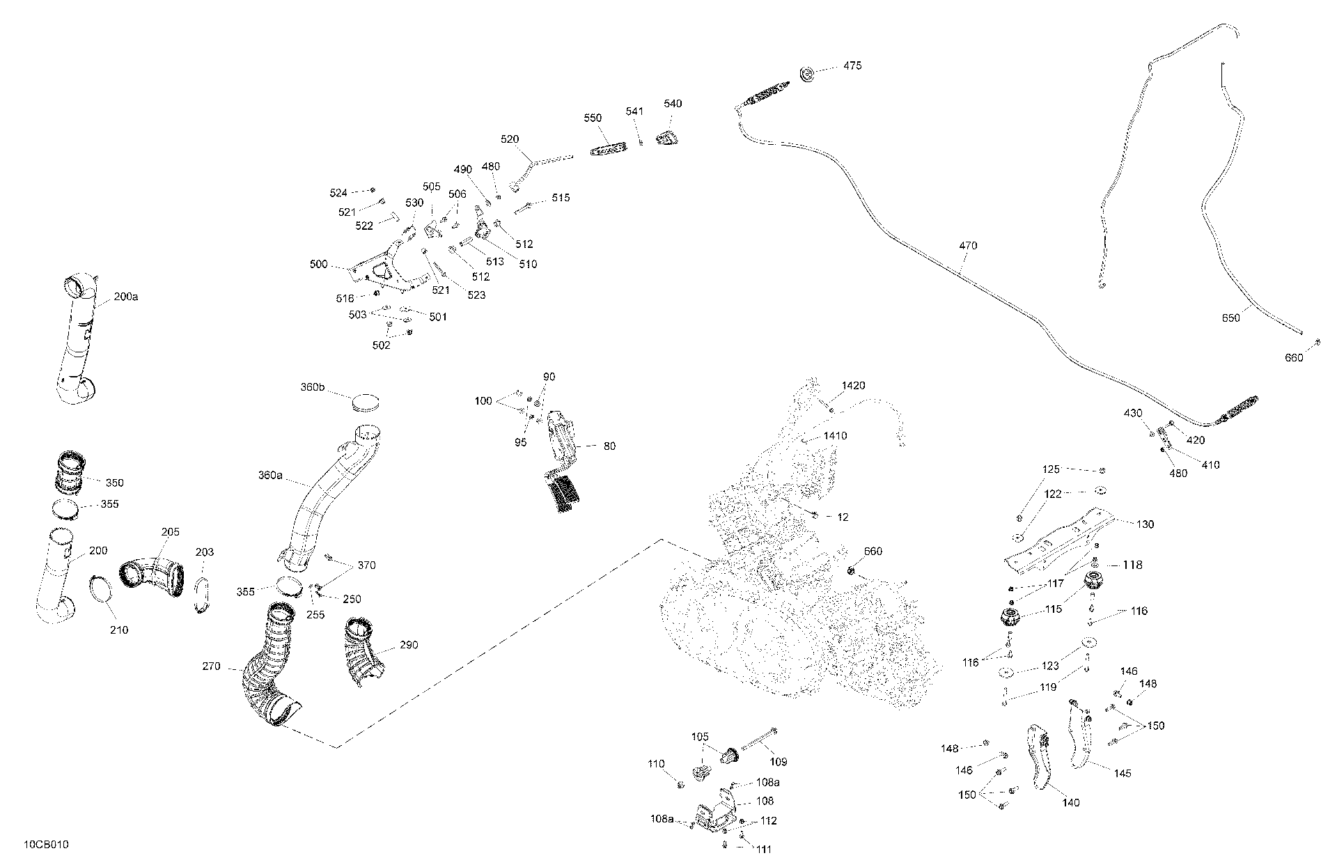 An Image of a Genuine Can-Am Parts Schematic Diagram showing the schematic - ENGINE - SYSTEM