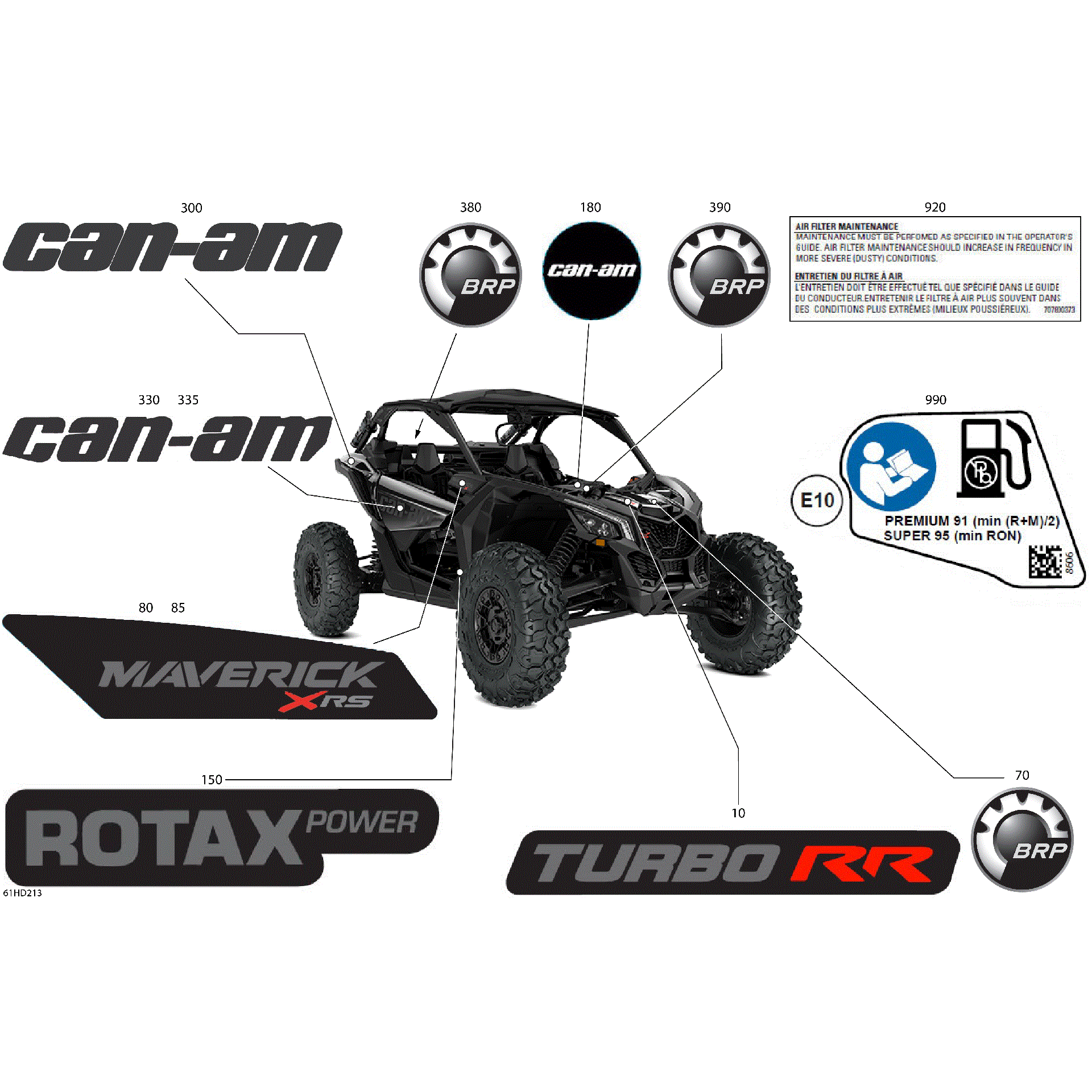 An Image of a Genuine Can-Am Parts Schematic Diagram showing the schematic - BODY - DECALS