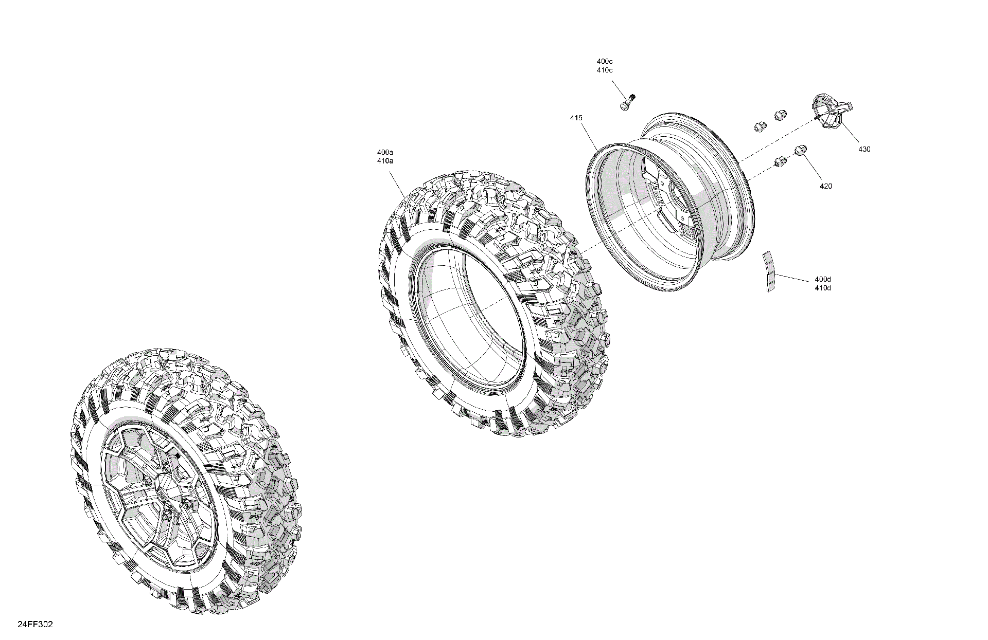 An Image of a Genuine Can-Am Parts Schematic Diagram showing the schematic - DRIVE - FRONT WHEELS