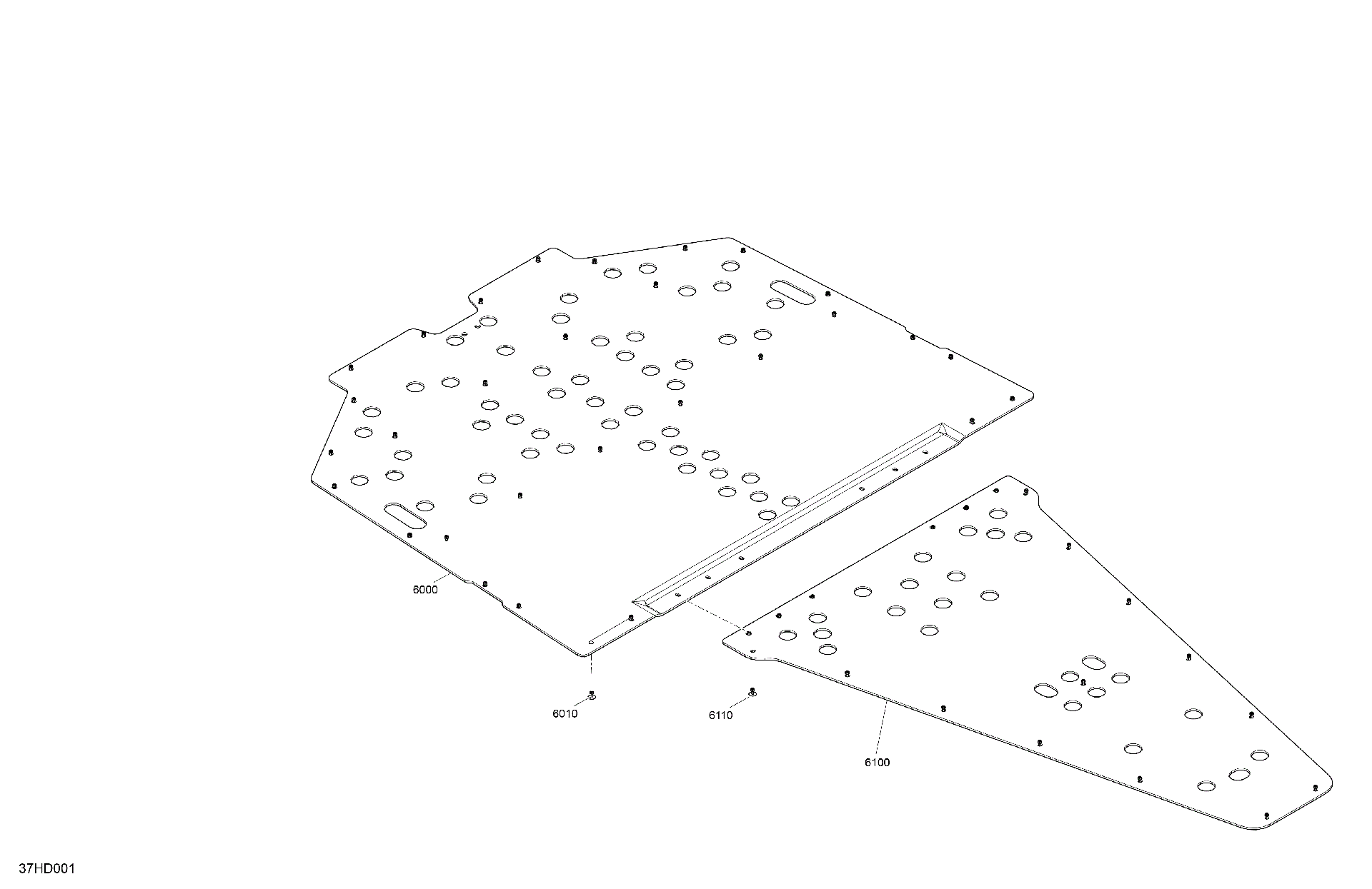 An Image of a Genuine Can-Am Parts Schematic Diagram showing the schematic - BODY - SKID PLATE