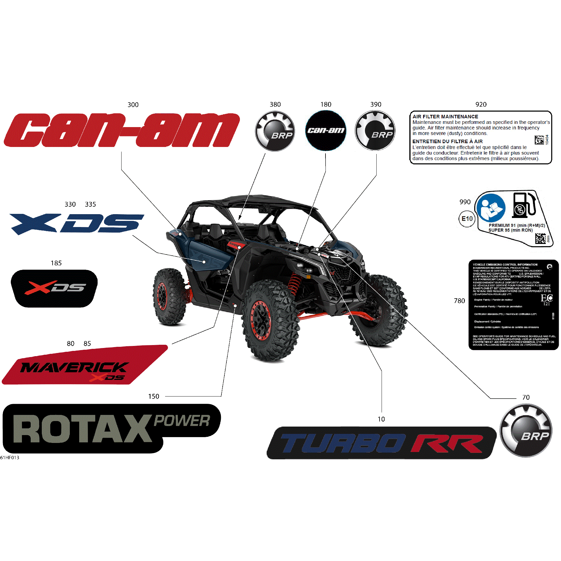 An Image of a Genuine Can-Am Parts Schematic Diagram showing the schematic - BODY - DECALS