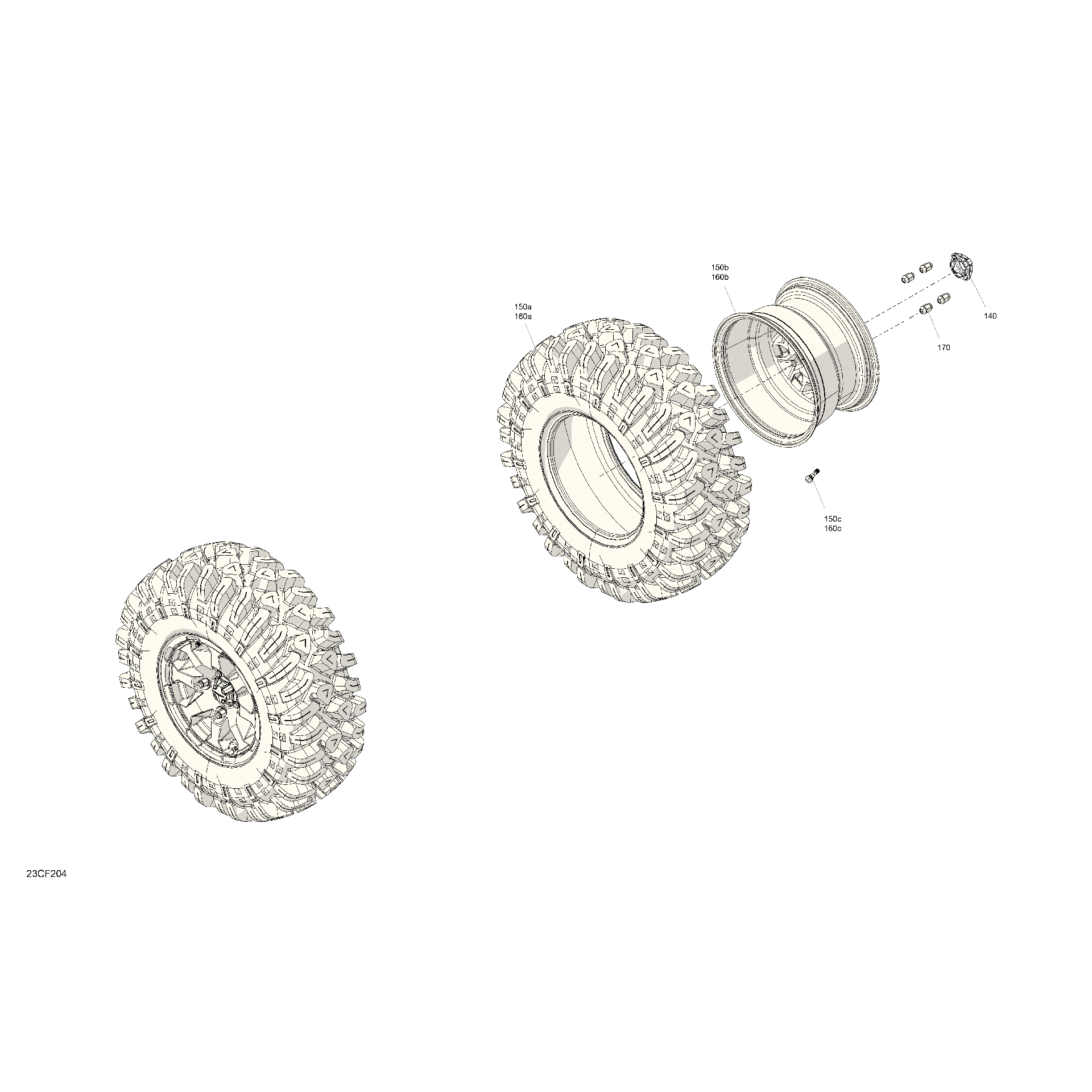 An Image of a Genuine Can-Am Parts Schematic Diagram showing the schematic - DRIVE - REAR WHEELS
