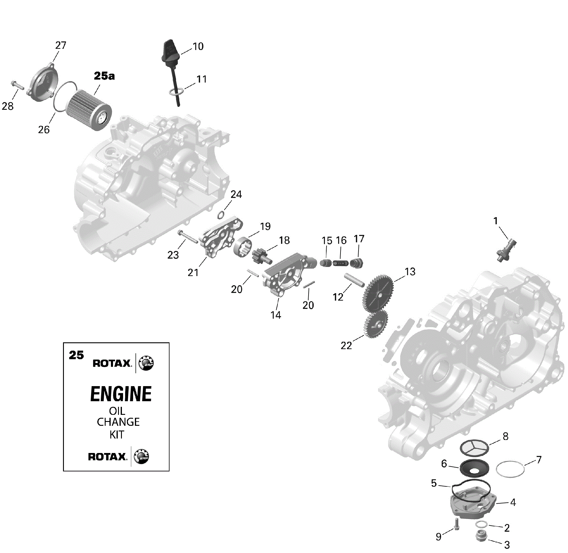 An Image of a Genuine Can-Am Parts Schematic Diagram showing the schematic - ROTAX - ENGINE LUBRICATION