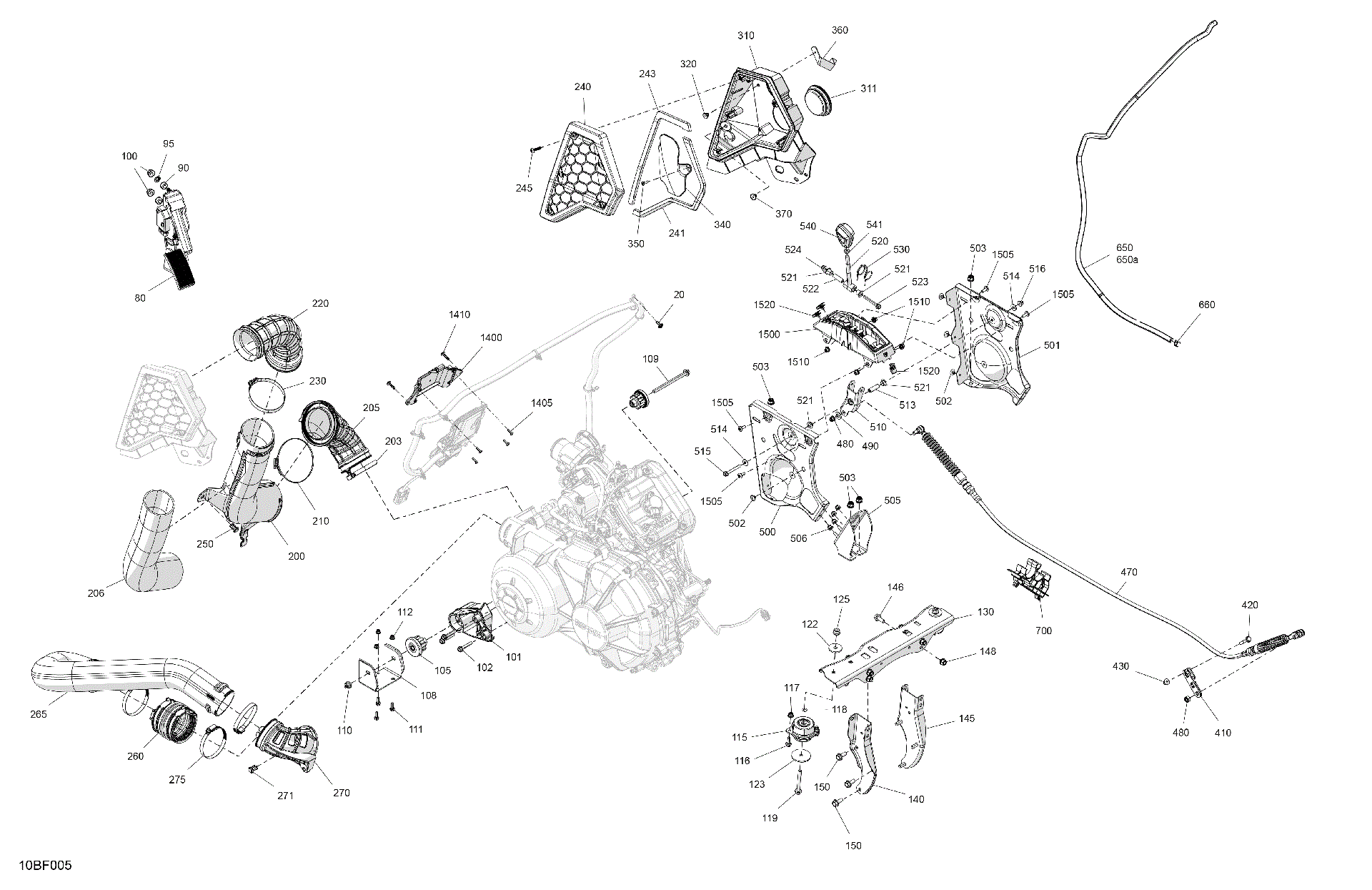 An Image of a Genuine Can-Am Parts Schematic Diagram showing the schematic - ENGINE - SYSTEM