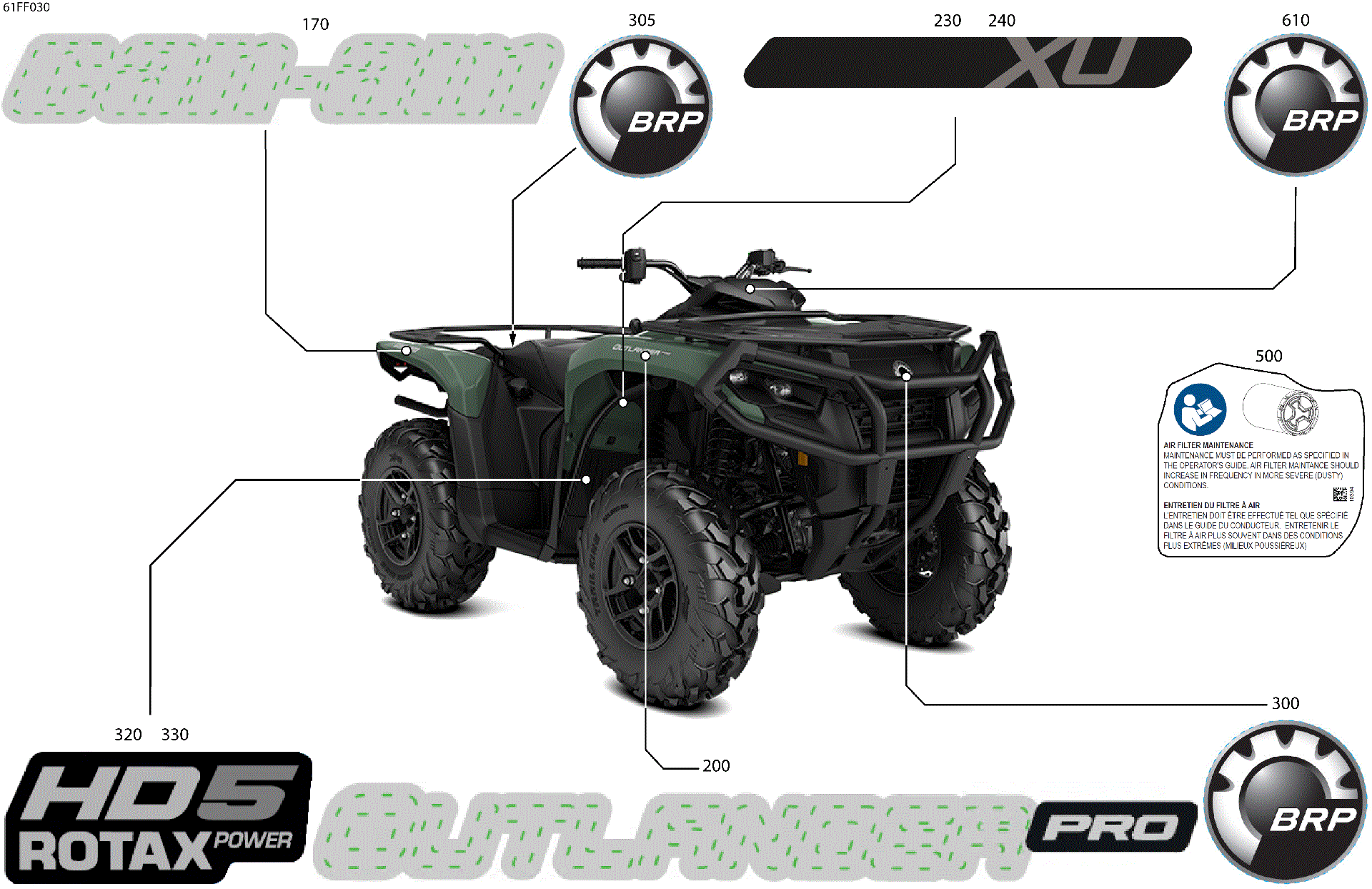 An Image of a Genuine Can-Am Parts Schematic Diagram showing the schematic - BODY - FEATURE DECALS