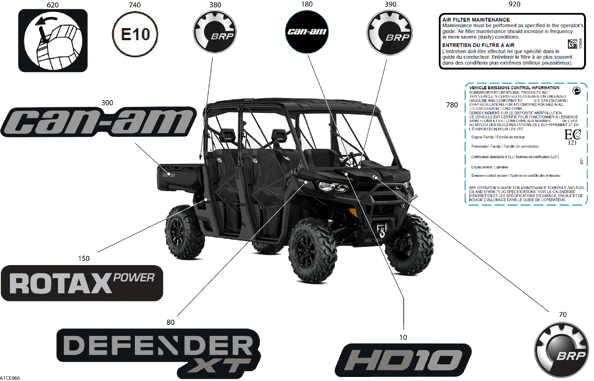An Image of a Genuine Can-Am Parts Schematic Diagram showing the schematic - BODY - DECALS