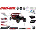 BODY - DECALS - 2025 CAN AM MAVERICK MAX TURBO RR X DS SAS 64 INCH - FIERY RED METALLIC - 64" WIDTH