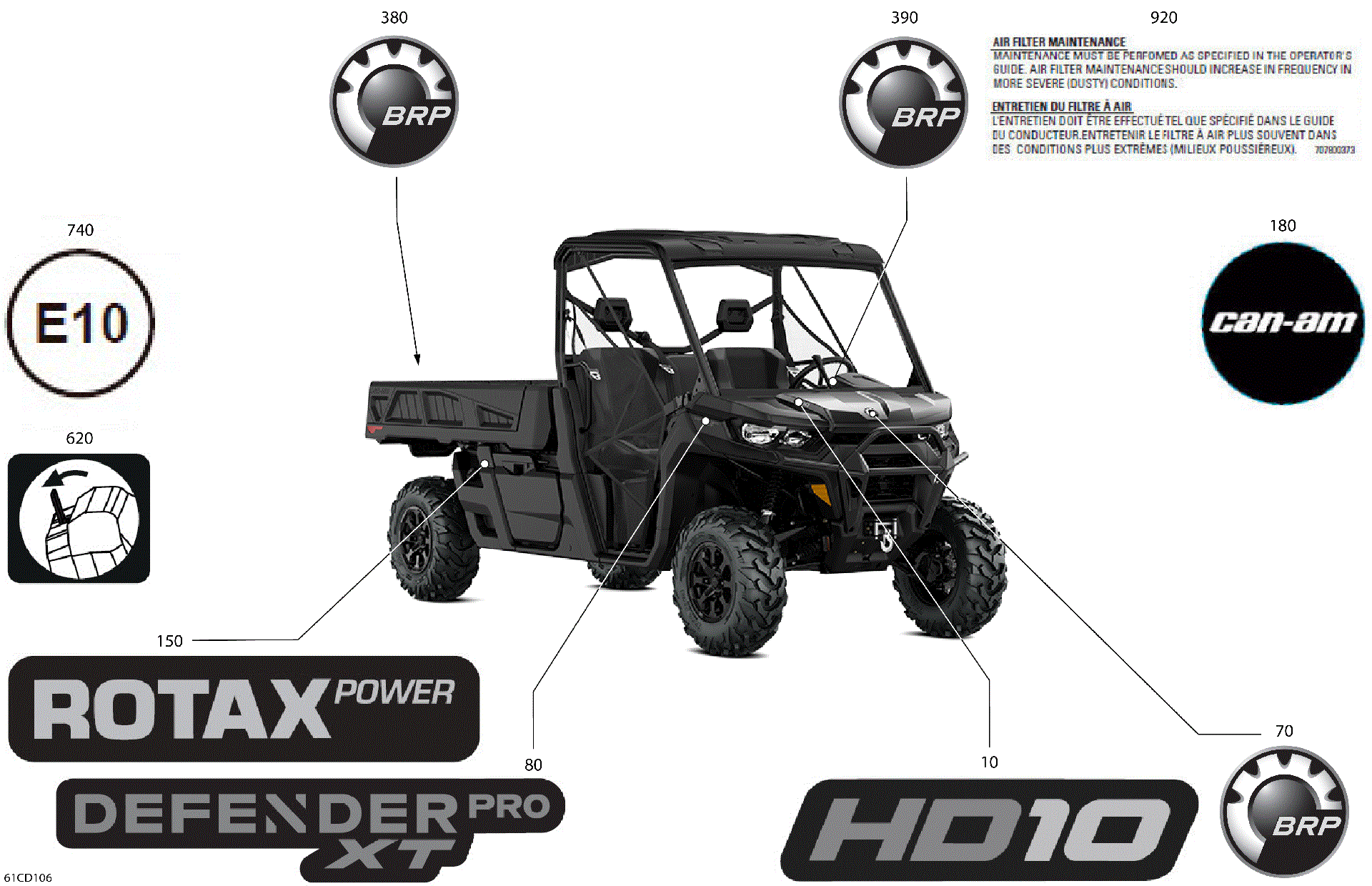 An Image of a Genuine Can-Am Parts Schematic Diagram showing the schematic - BODY - DECALS