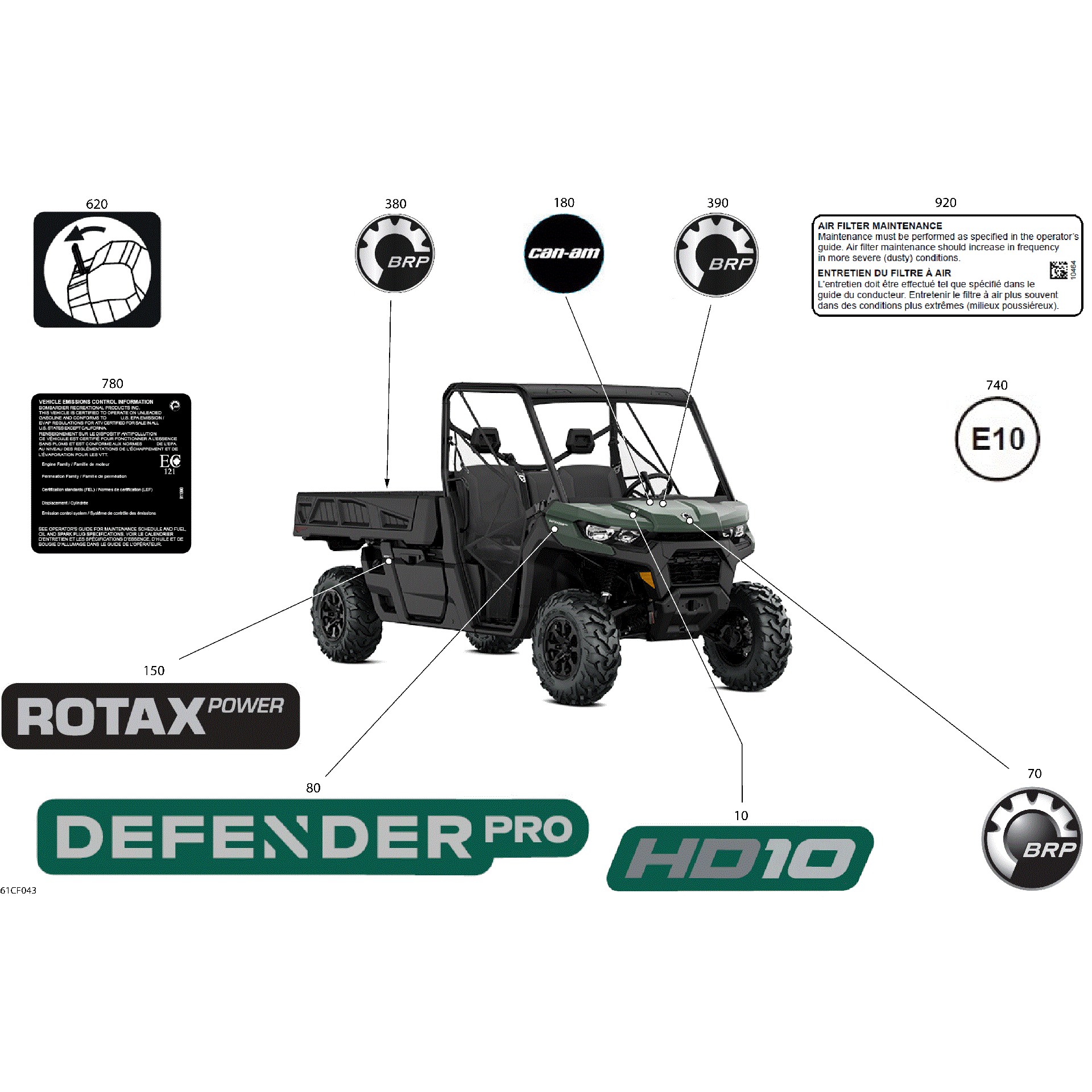 An Image of a Genuine Can-Am Parts Schematic Diagram showing the schematic - BODY - DECALS