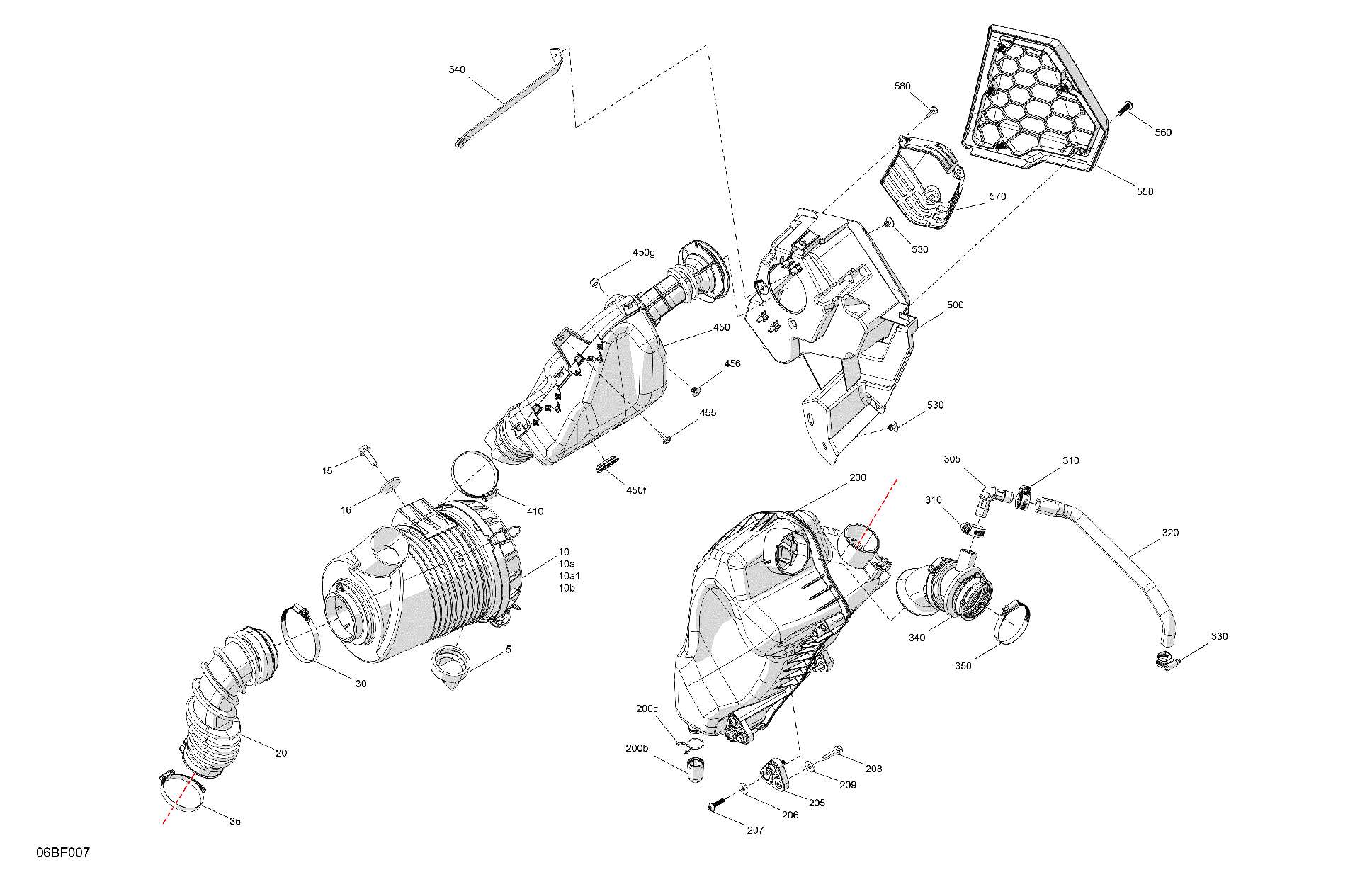 An Image of a Genuine Can-Am Parts Schematic Diagram showing the schematic - ENGINE - AIR INTAKE