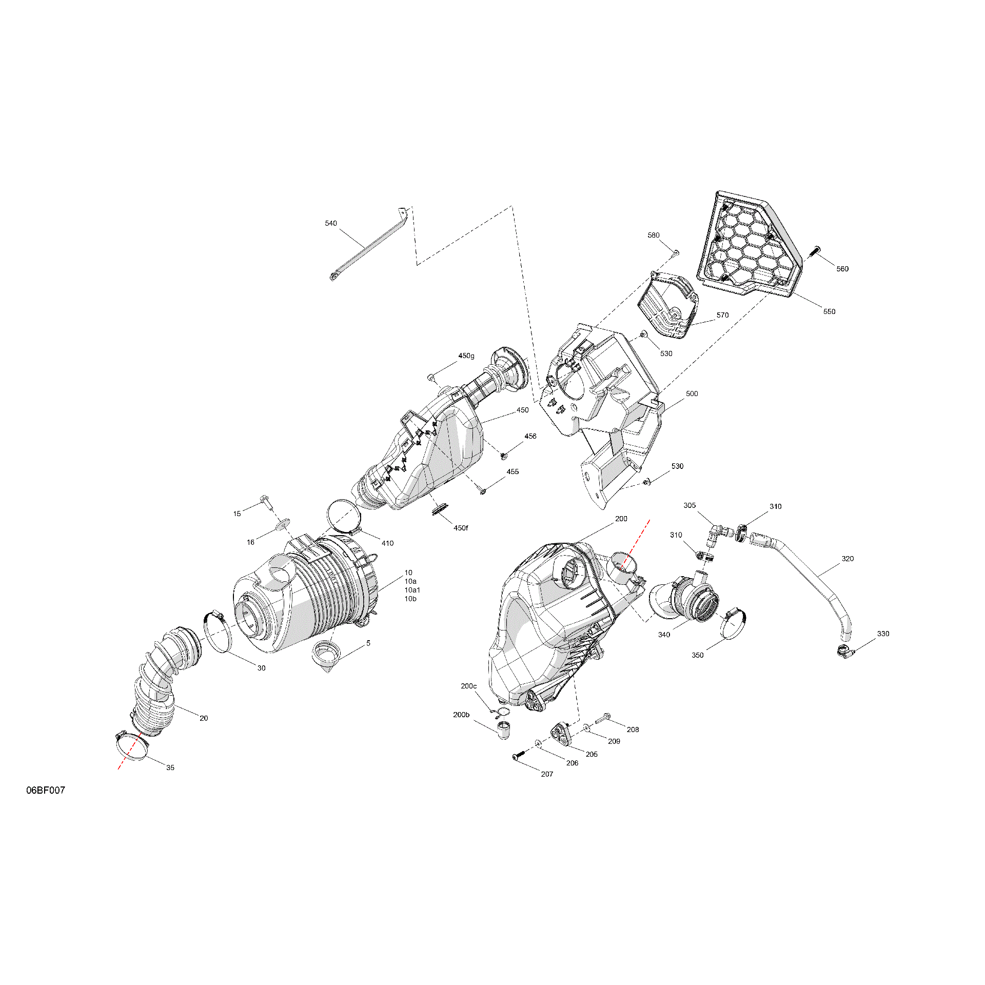 An Image of a Genuine Can-Am Parts Schematic Diagram showing the schematic - ENGINE - AIR INTAKE