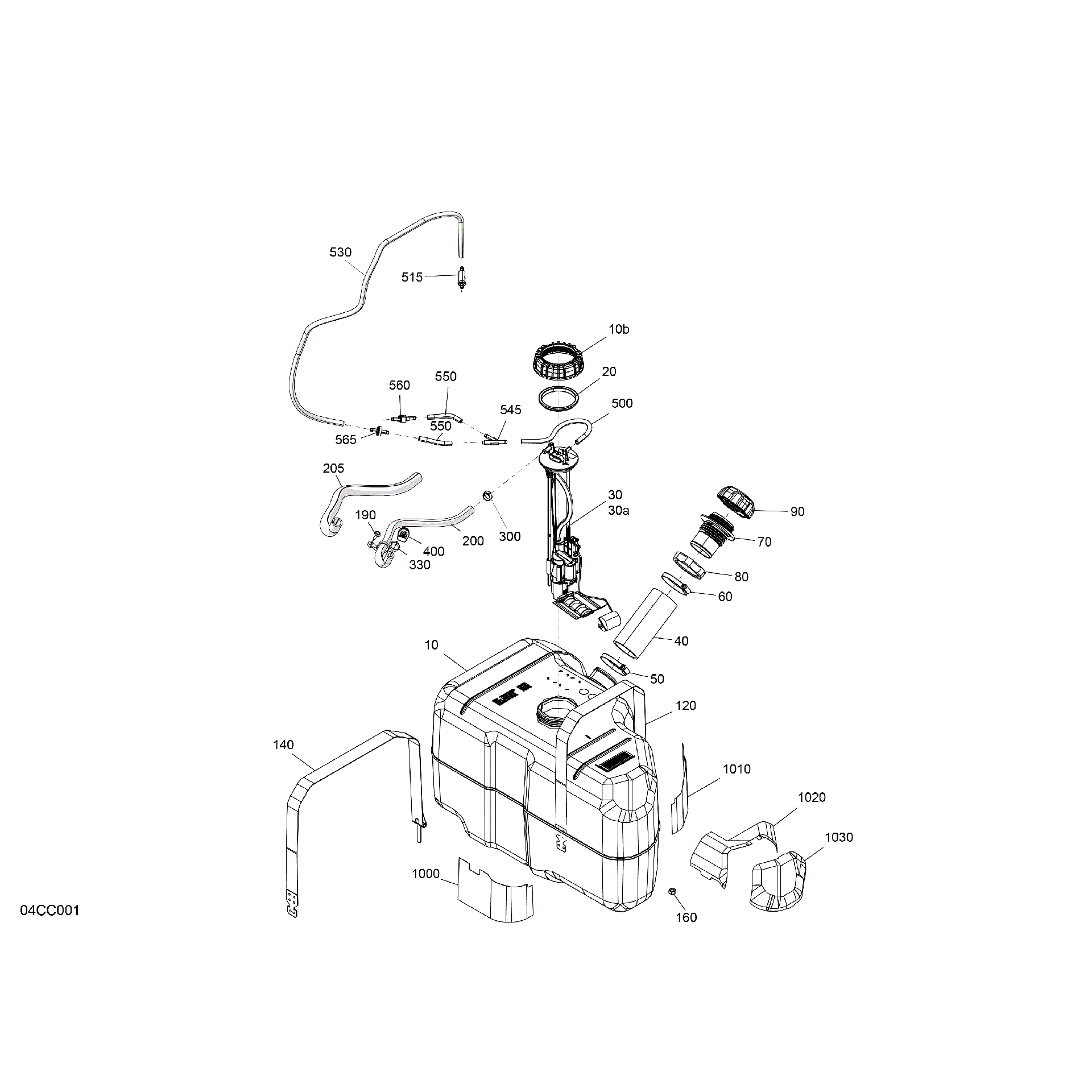 An Image of a Genuine Can-Am Parts Schematic Diagram showing the schematic - ENGINE - FUEL - NO EVAP
