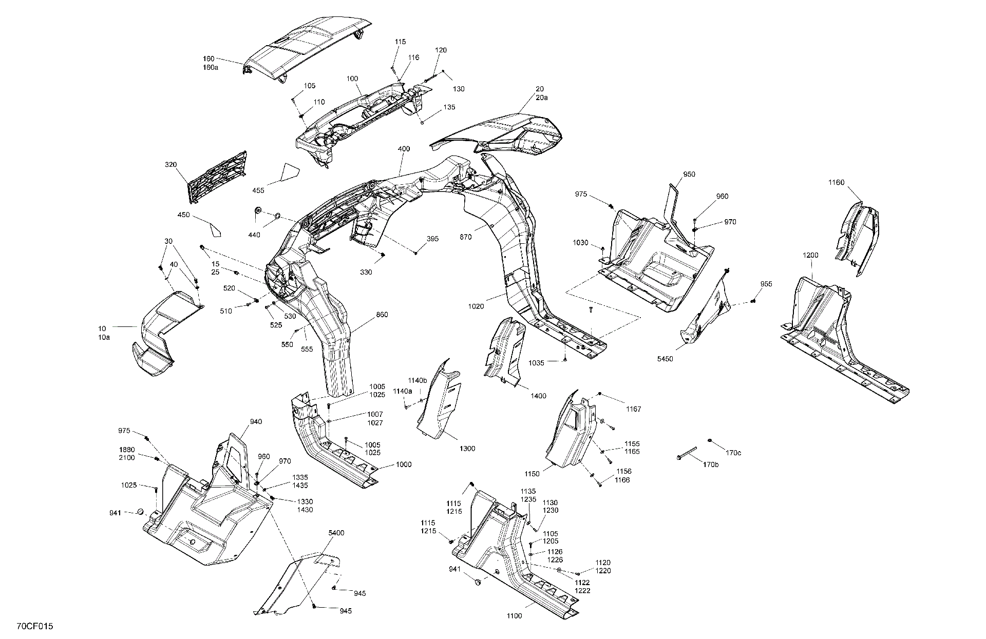 An Image of a Genuine Can-Am Parts Schematic Diagram showing the schematic - BODY - SYSTEM