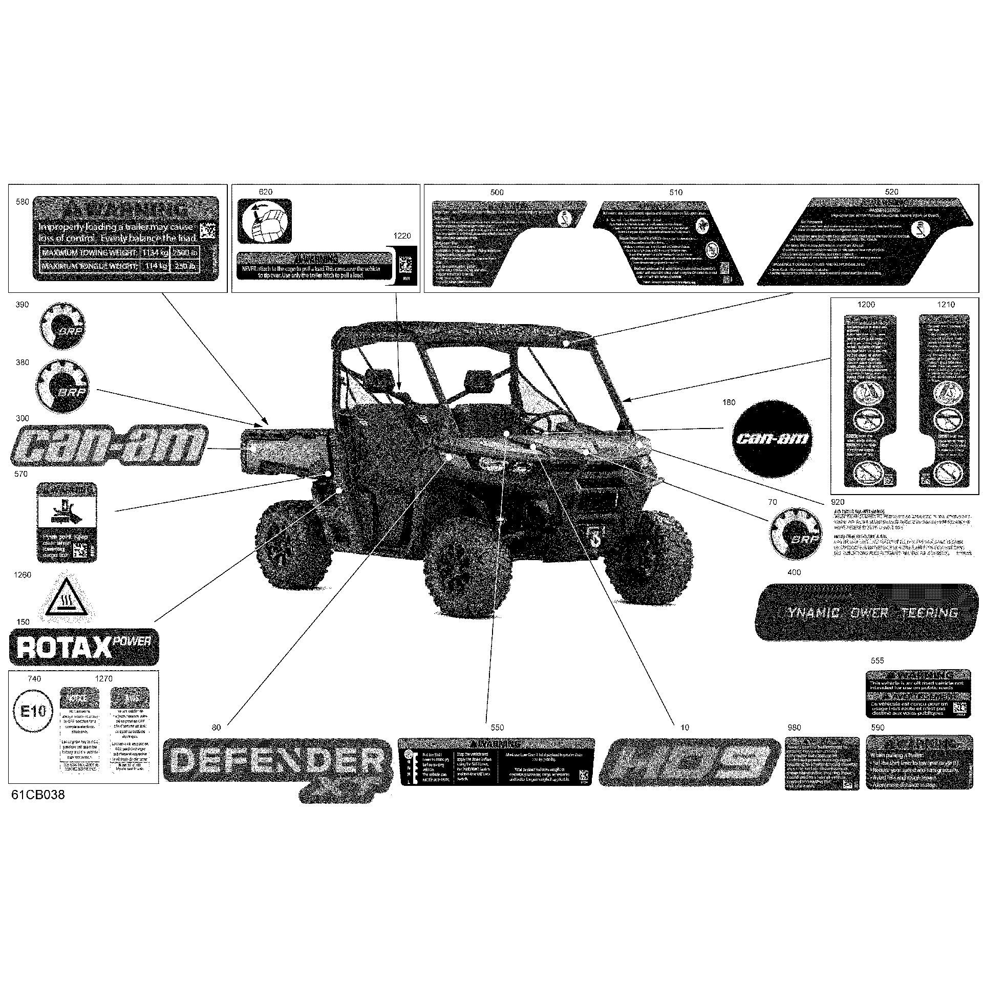 An Image of a Genuine Can-Am Parts Schematic Diagram showing the schematic - BODY - DECALS