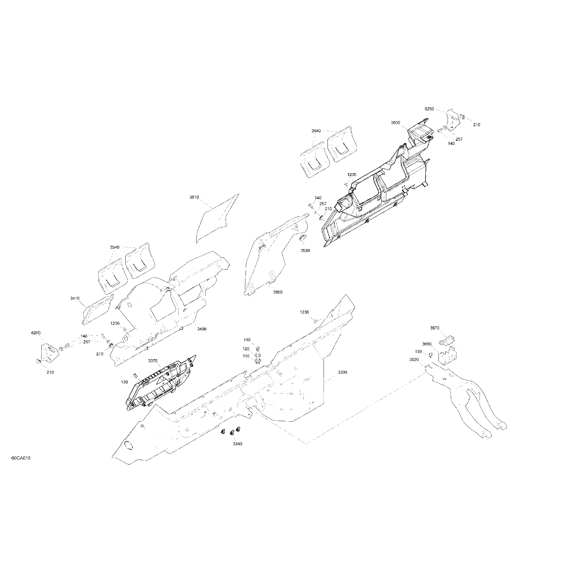An Image of a Genuine Can-Am Parts Schematic Diagram showing the schematic - BODY - CAB INTERIOR - BACK WALL