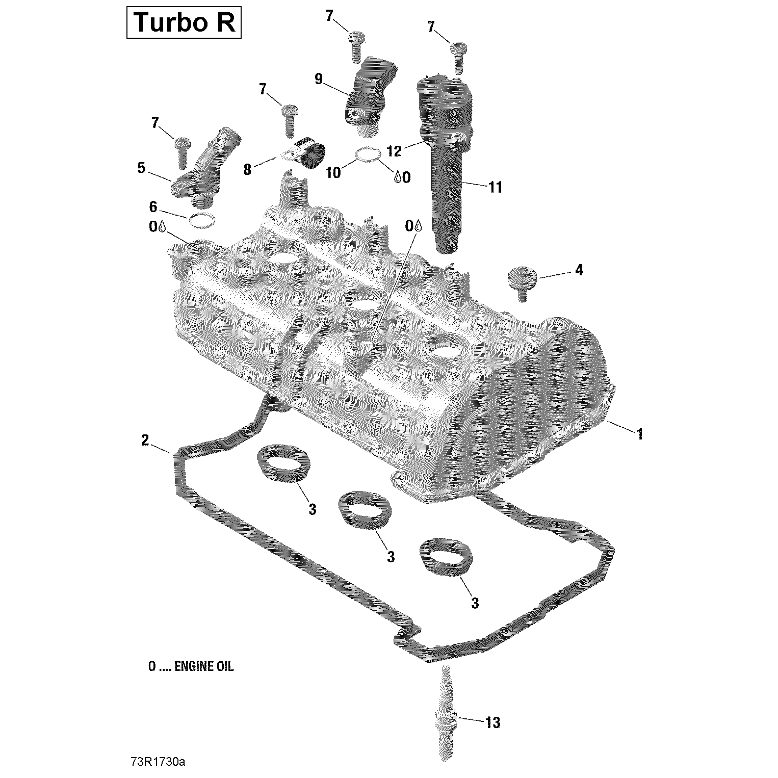 An Image of a Genuine Can-Am Parts Schematic Diagram showing the schematic - VALVE COVER