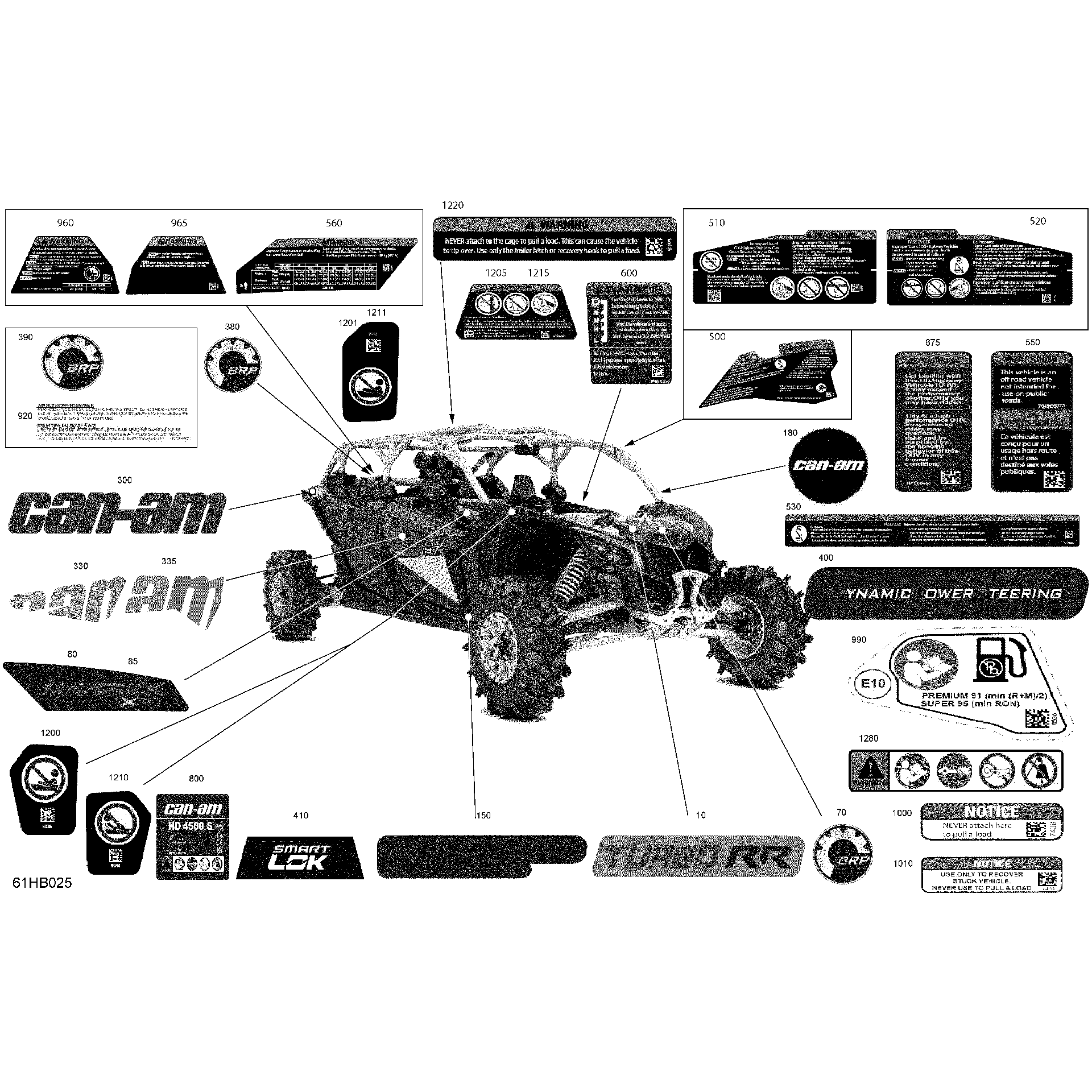 An Image of a Genuine Can-Am Parts Schematic Diagram showing the schematic - BODY - DECALS
