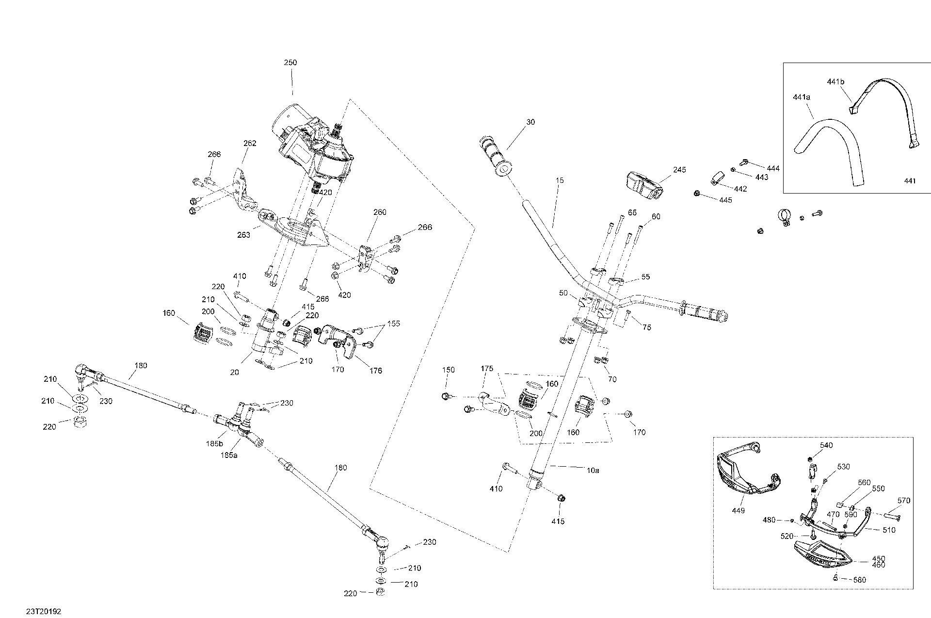 An Image of a Genuine Can-Am Parts Schematic Diagram showing the schematic - STEERING