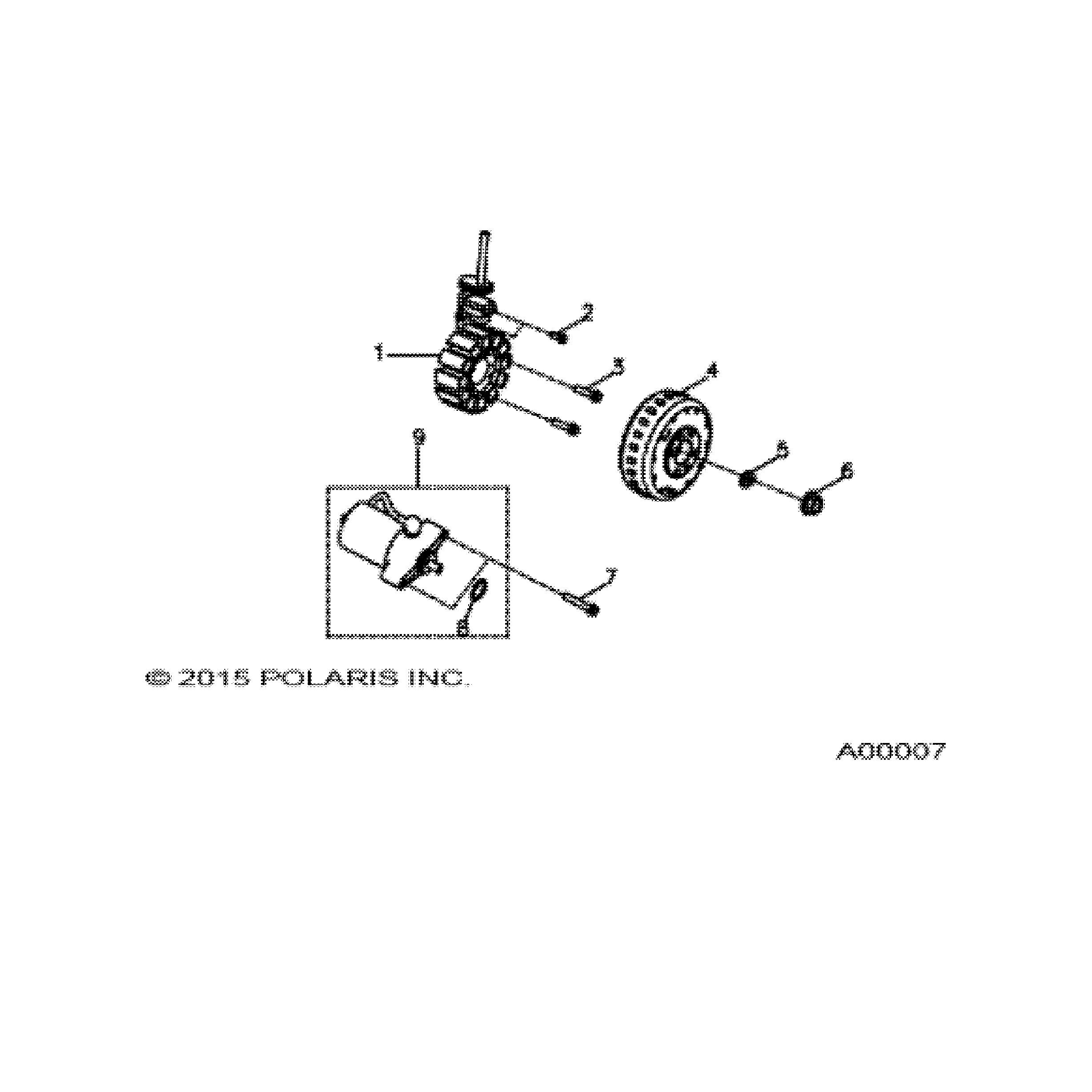 An Image of a Genuine Polaris Parts Schematic Diagram showing the schematic - ENGINE: STATOR and STARTING MOTOR - 2024 POLARIS SPORTSMAN 110
