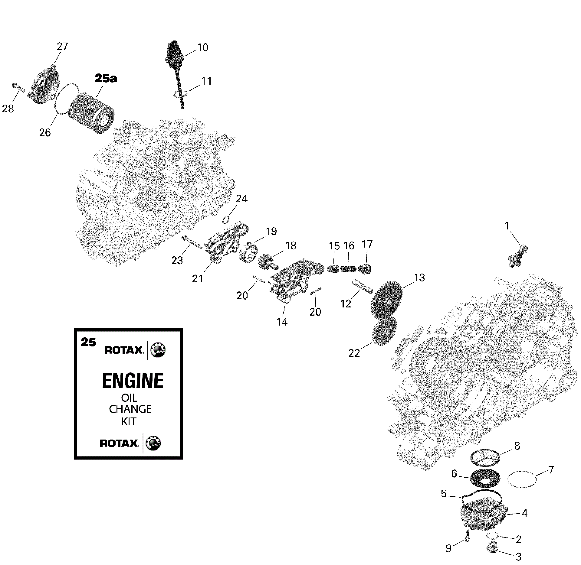 An Image of a Genuine Can-Am Parts Schematic Diagram showing the schematic - ROTAX - LUBRICATION - 450