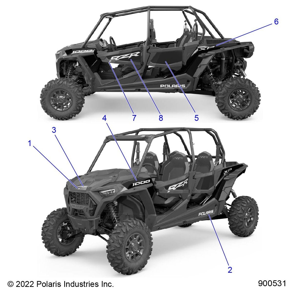 Decal-Door,Rr,Mid,Right by Polaris 7195532 OEM Hardware P7195532 Off Road Express