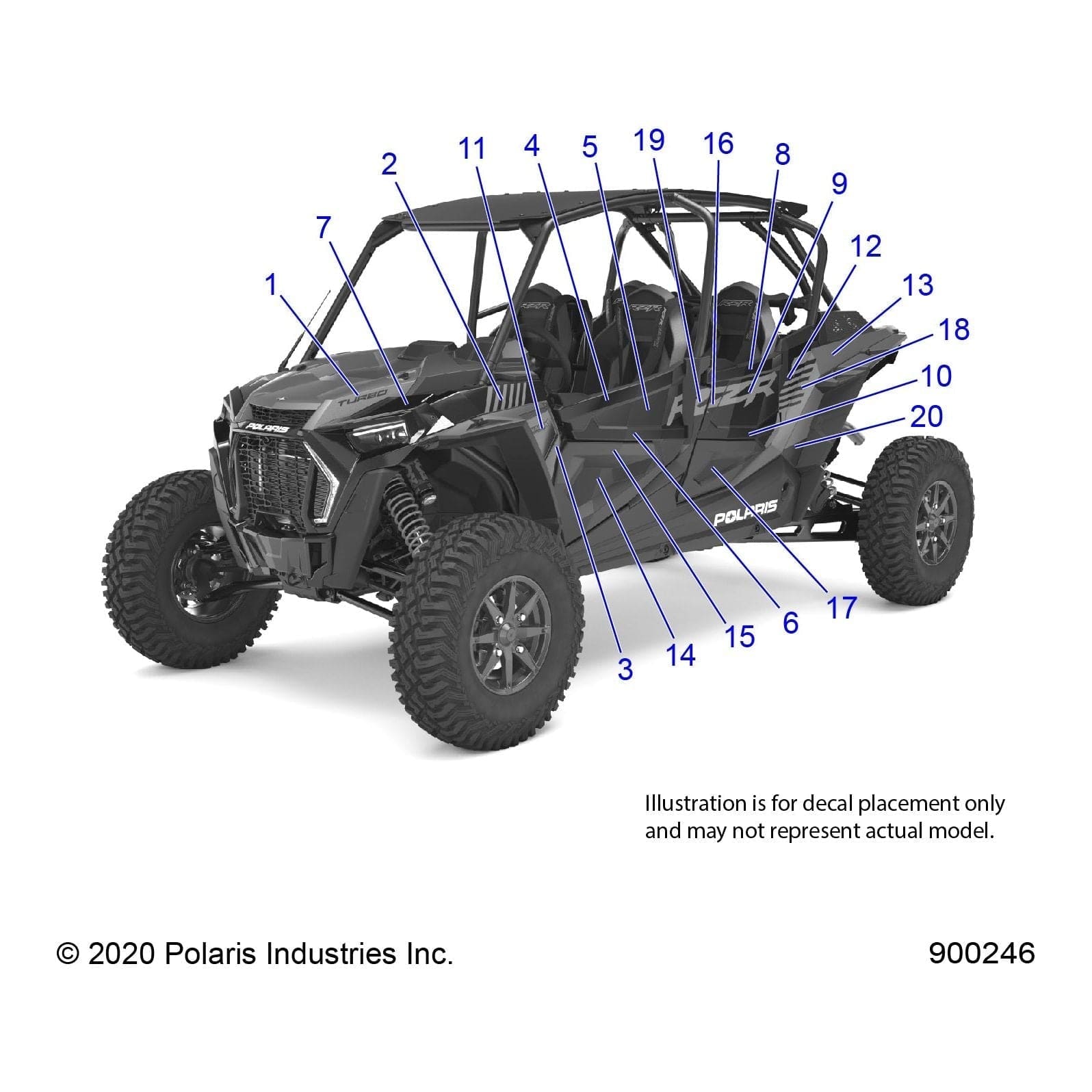 Decal-Door,Rr,Top,Lh by Polaris 7194103 OEM Hardware P7194103 Off Road Express