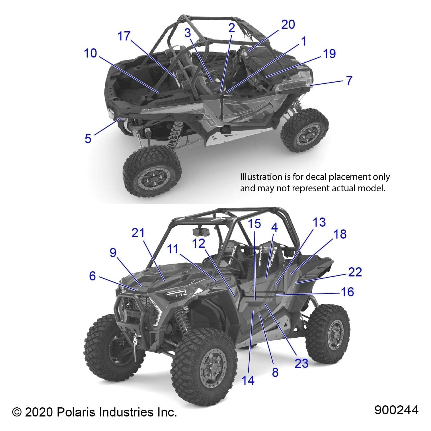 Decal-Fr.Fndr,Side,Top,Right by Polaris 7193721 OEM Hardware P7193721 Off Road Express