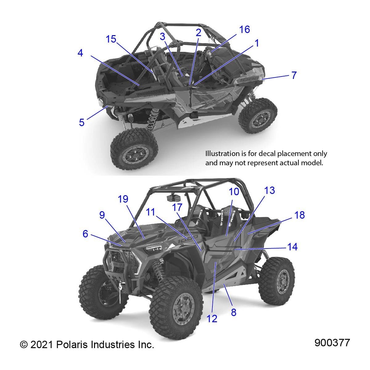 Decal-Hood Cntr, Right by Polaris 7197385 OEM Hardware P7197385 Off Road Express