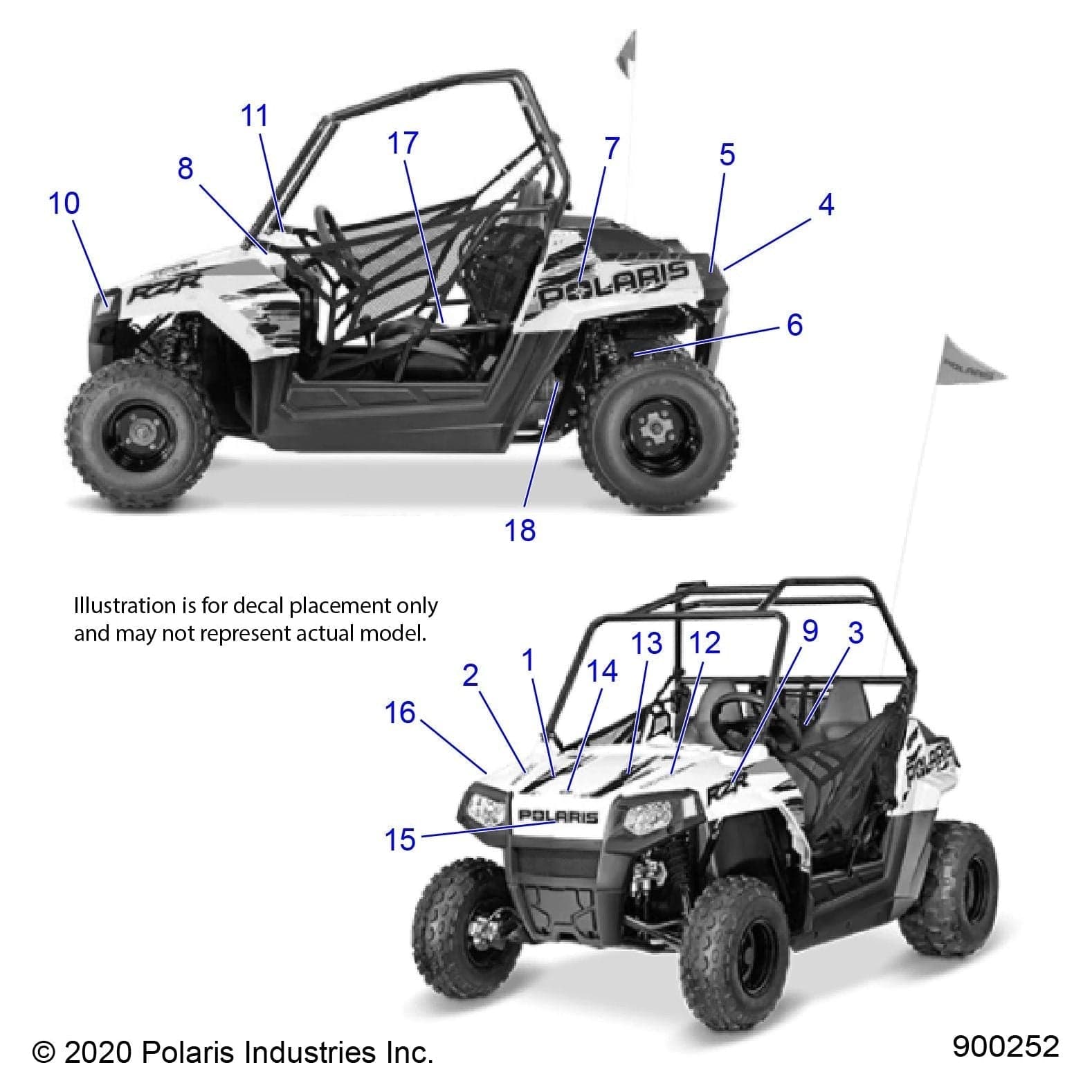 Decal-Polaris,White by Polaris 7186888 OEM Hardware P7186888 Off Road Express